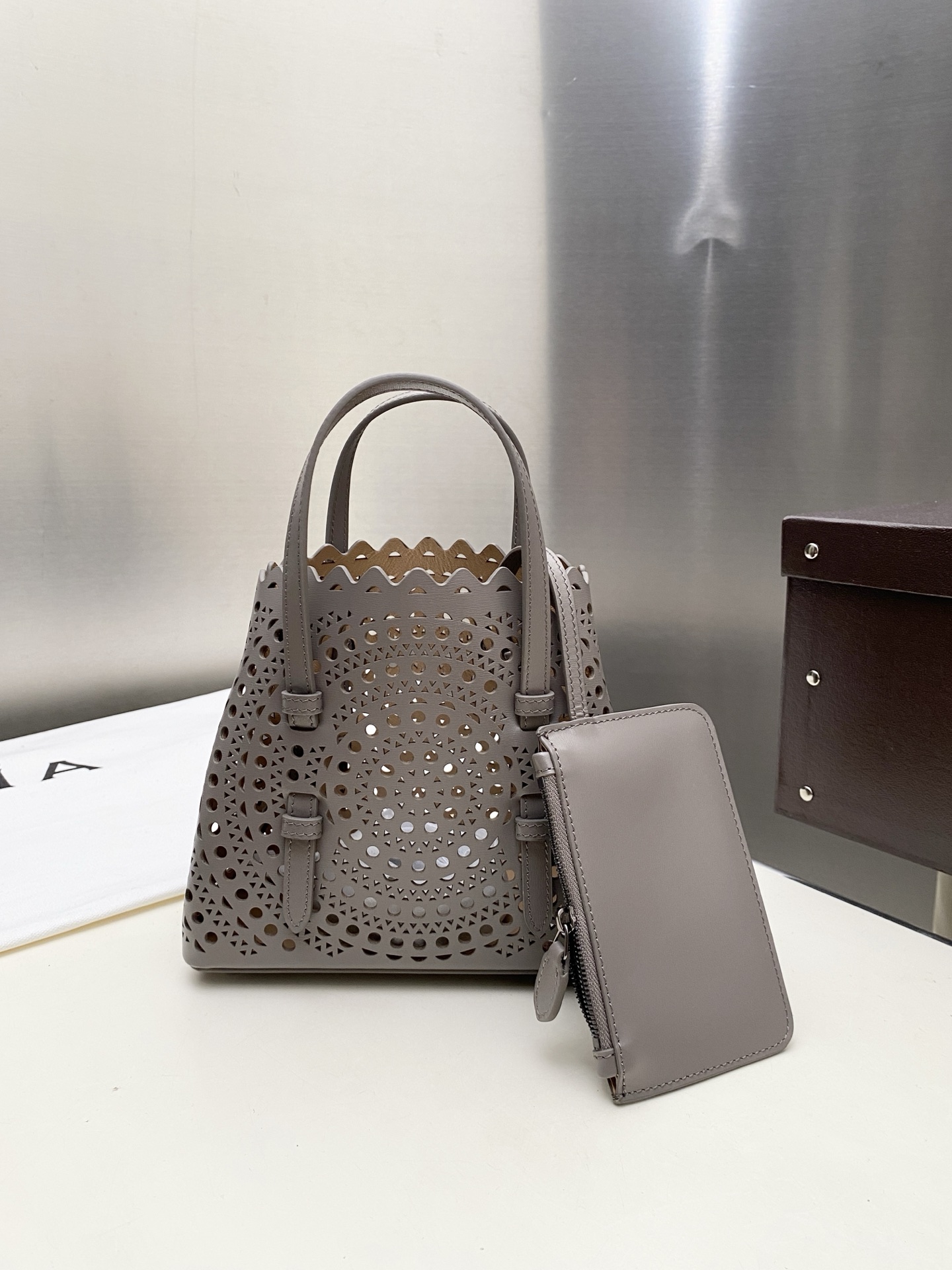 [TOP] ALAIA LE MINA 20 Bag 20*17*10 cm - Grey - 711 Luxury
