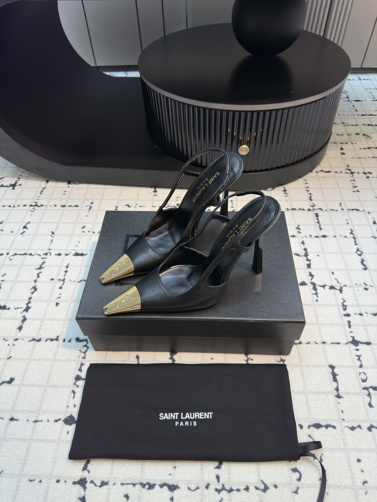 [TOP] Yves Saint Laurent YSL High Heels - Black - 711 Luxury