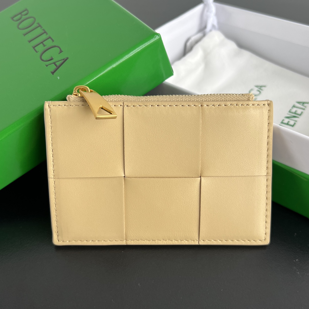[TOP] Bottega Veneta BV  Card Holder 12x8x0.5 cm  -  Apricot - 711 Luxury