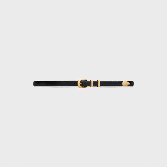[TOP] CELINE Belt Calfskin 1.8cm - Black - 711 Luxury