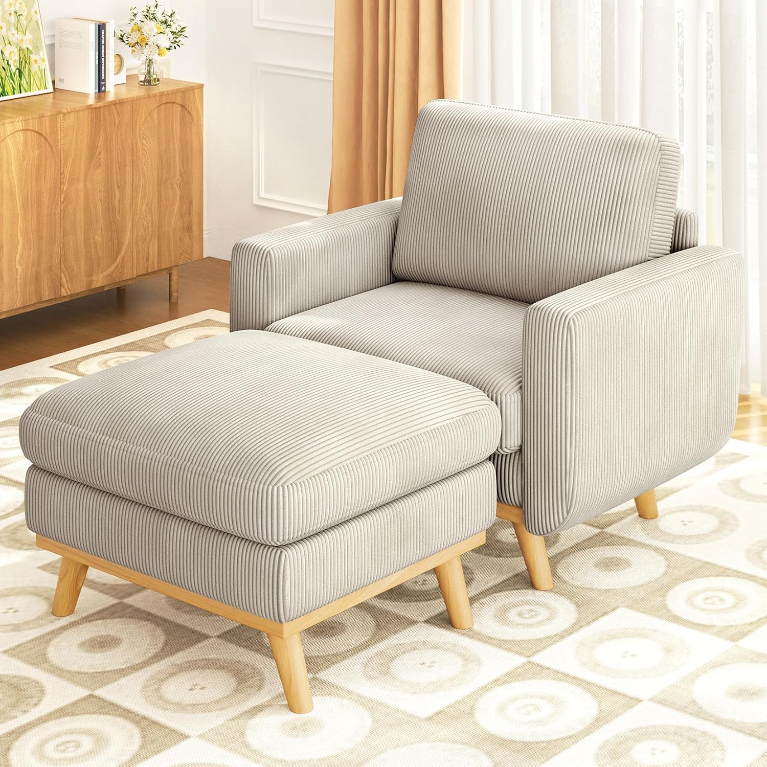 Vesgantti 172cm Loveseat Sofa Green, Comfy Corduroy Couch with Spring Cushion, 2 Seater Sofa with Solid Wood, Sofa Couch with Deep Seat, Sofa for Bedroom, Loveseat for Living Room, Green Office Couch