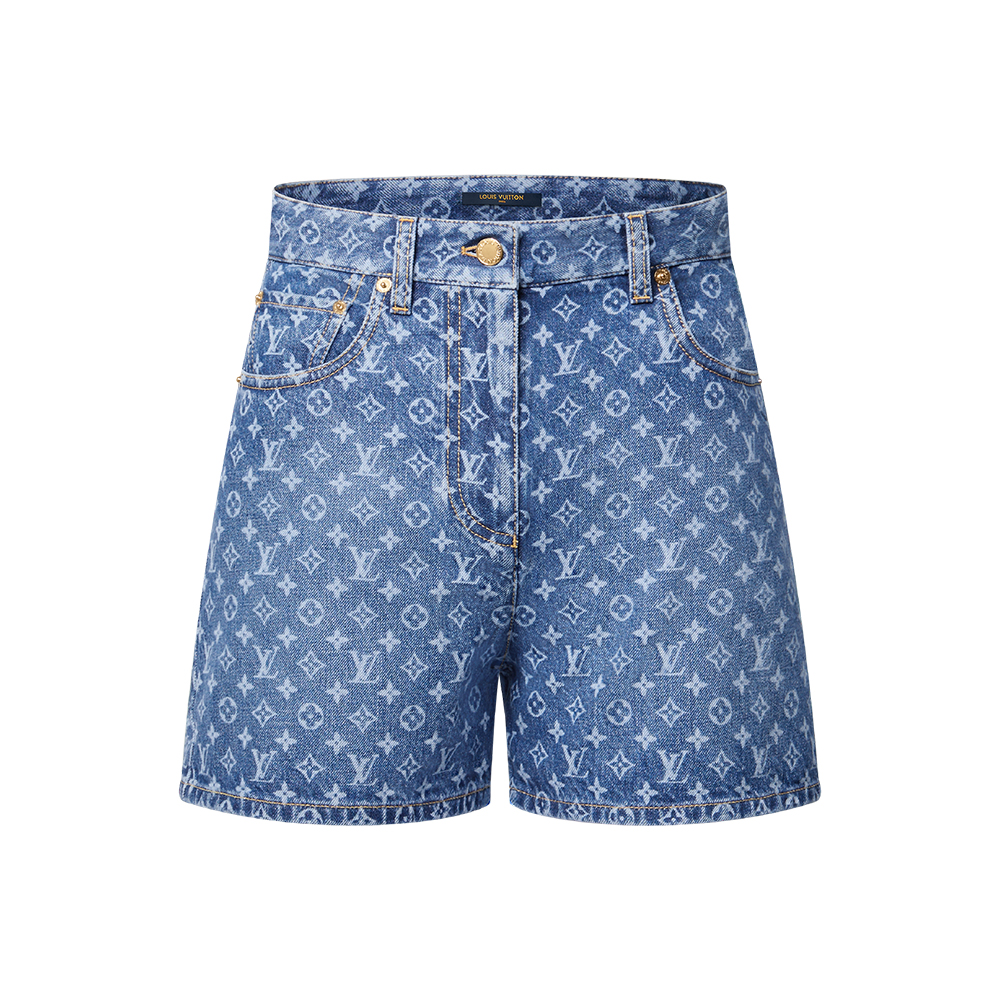 LOUIS VUITTON Monogram Denim Shorts #383034