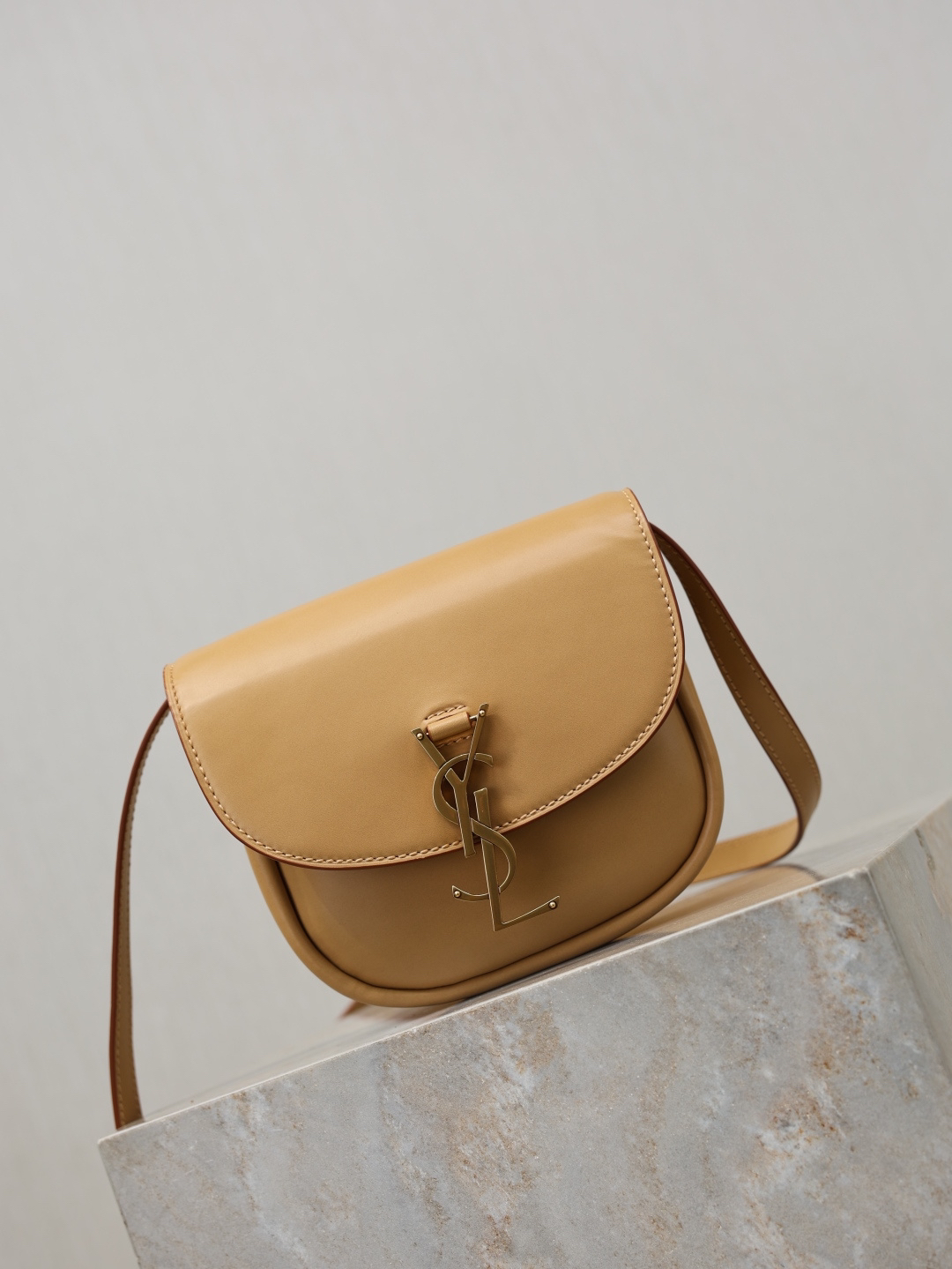 [TOP] Yves Saint Laurent YSL Kaia Bag Calfskin 18x15.5x5.5cm - Khaki & GHW - 711 Luxury