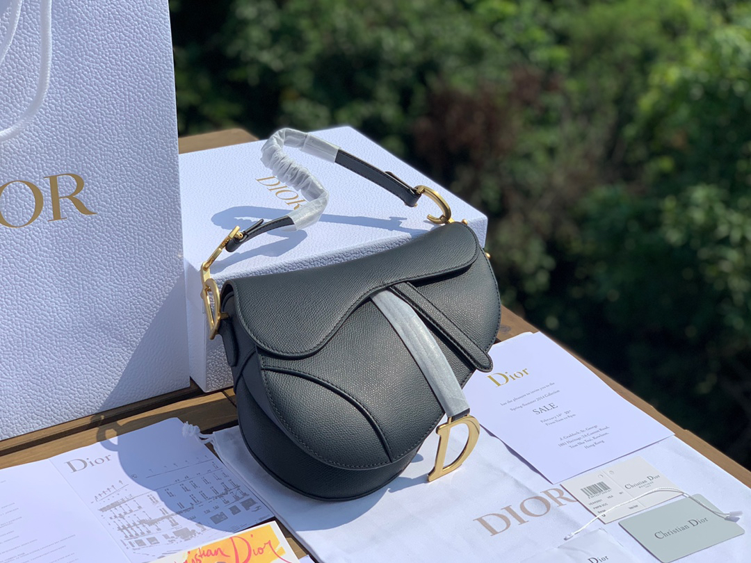 [TOP] Christian Dior Saddle Bag 25.5x20x6.5cm - Black