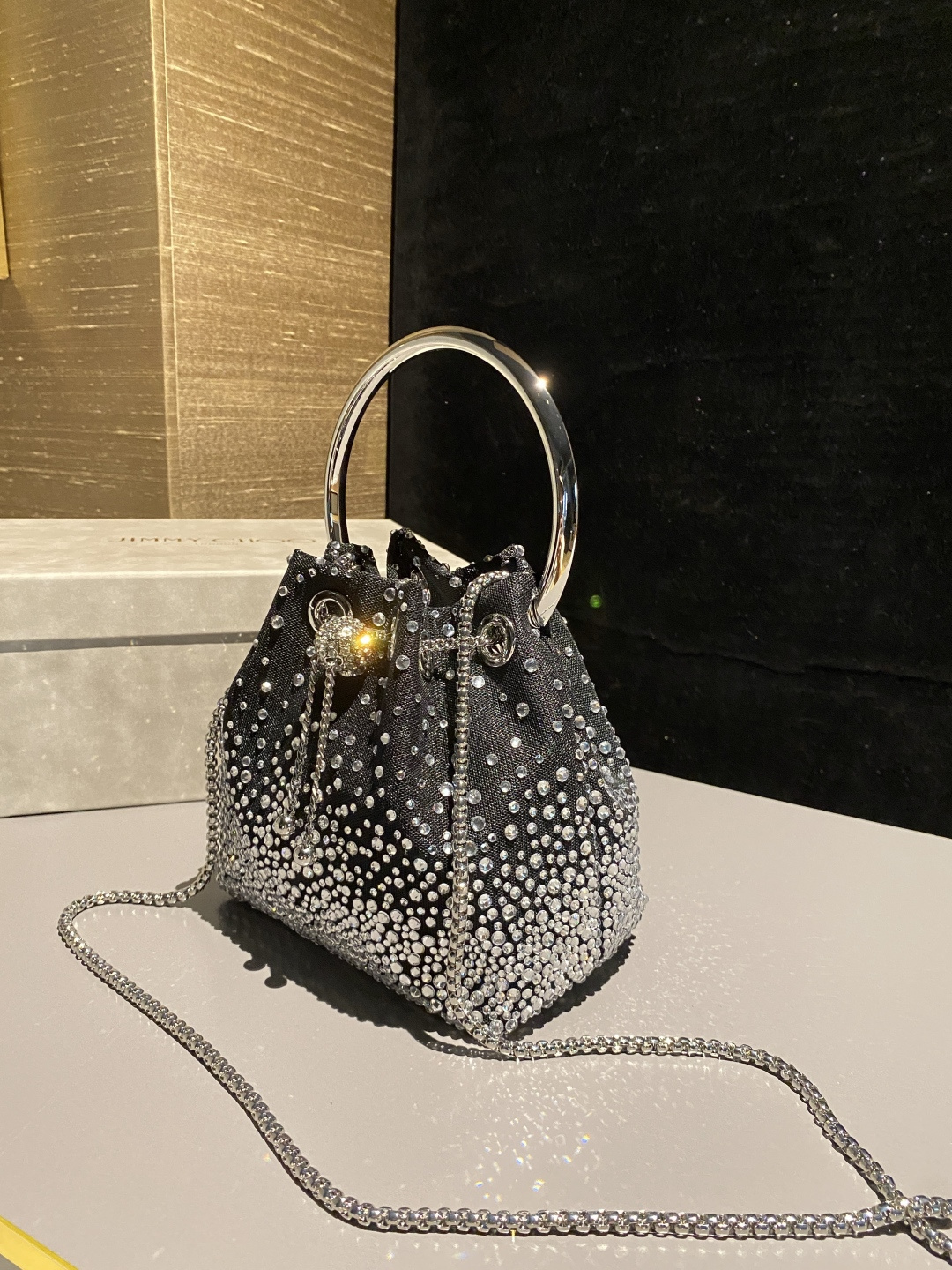 [TOP] JIMMY CHOO Bon Bon Bag 16x15x9.5cm - Black - 711 Luxury