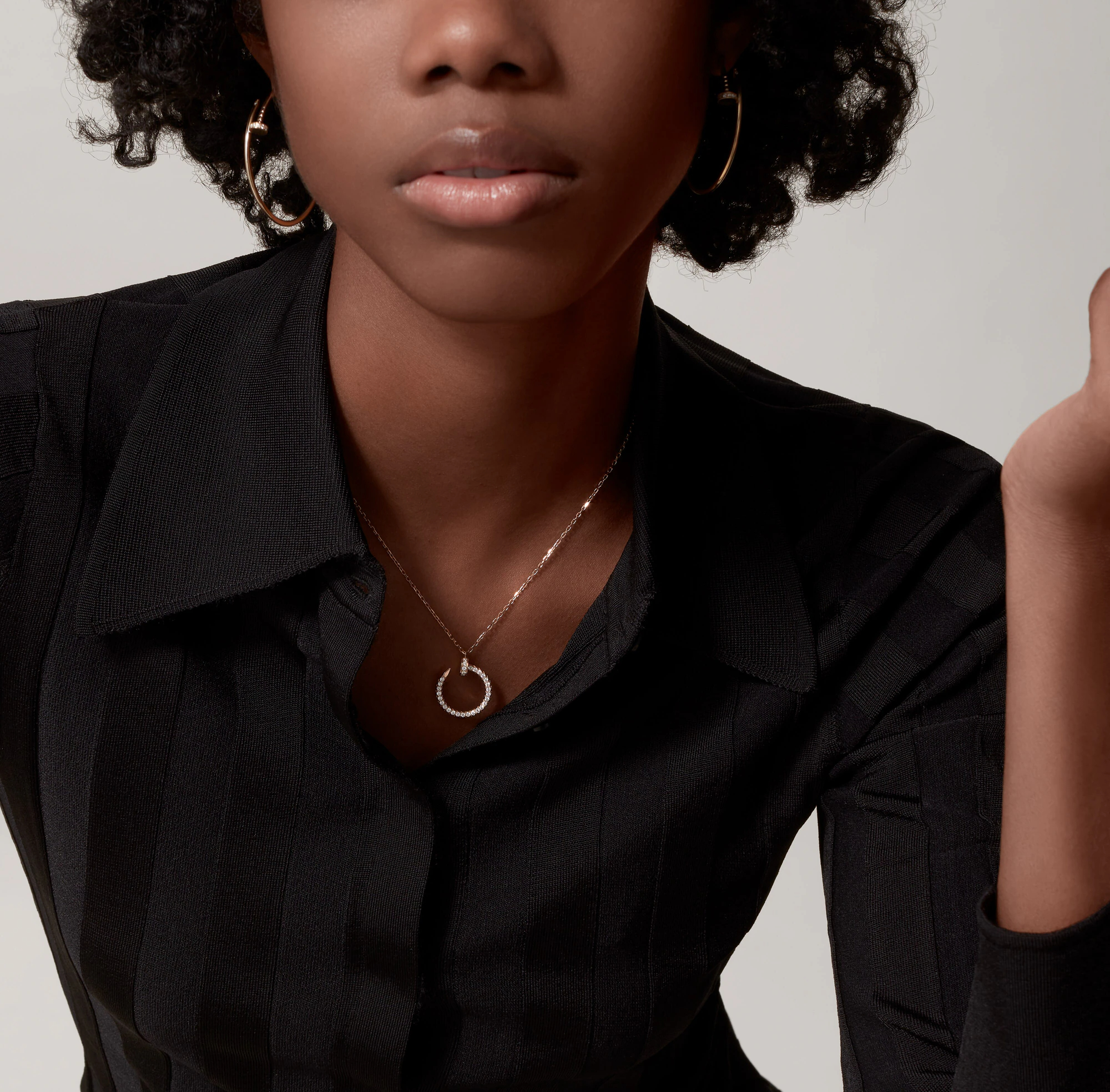 Carty Nails Solo Trace Necklace, Yellow Gold, 36 Moissanite