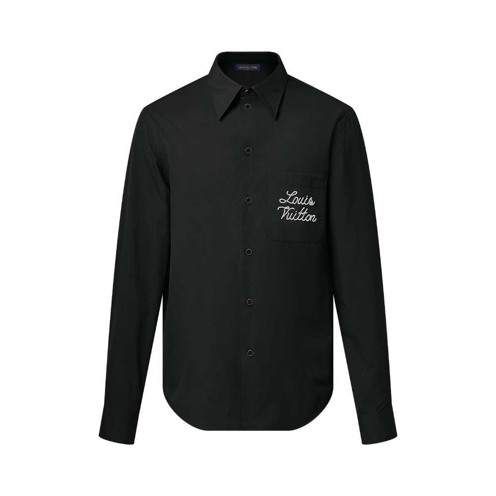 Louis Vuitton Clothing LOUIS VUITTON Embroidered Signature Long-Sleeved Shirt #395626 | Nigo Office