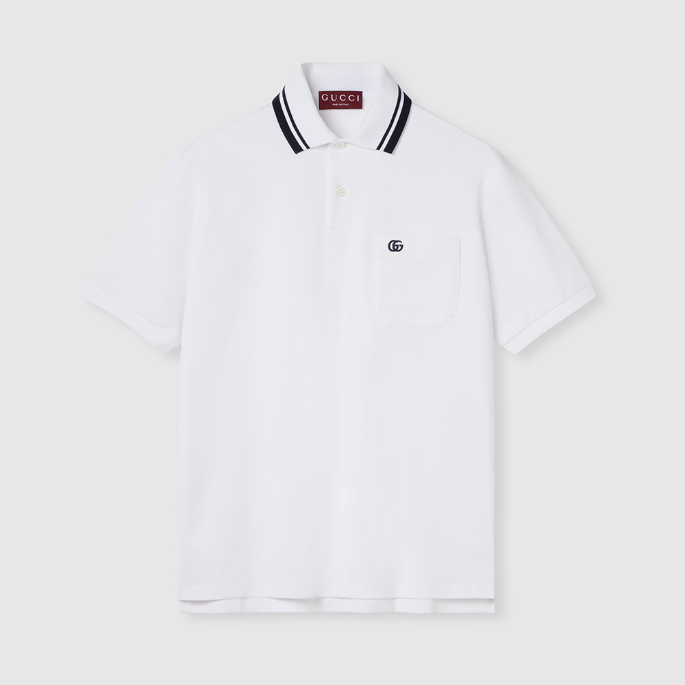 GUCCI Cotton Piquet Polo Shirt With Embroidery #383712
