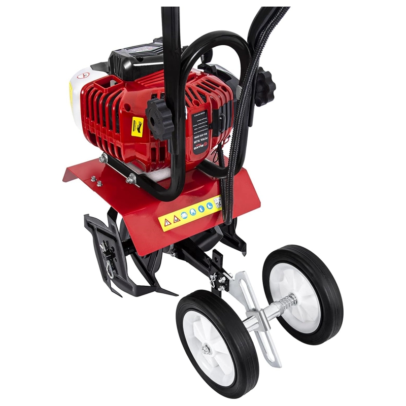BU-KO 52CC Garden Tiller Petrol 3 HP 2-Stroke Lawn Ground Hoe Cultivator Motor Hoe Petrol Lightweight Compact Ground Tiller Powerful Handle with Secure Grip
