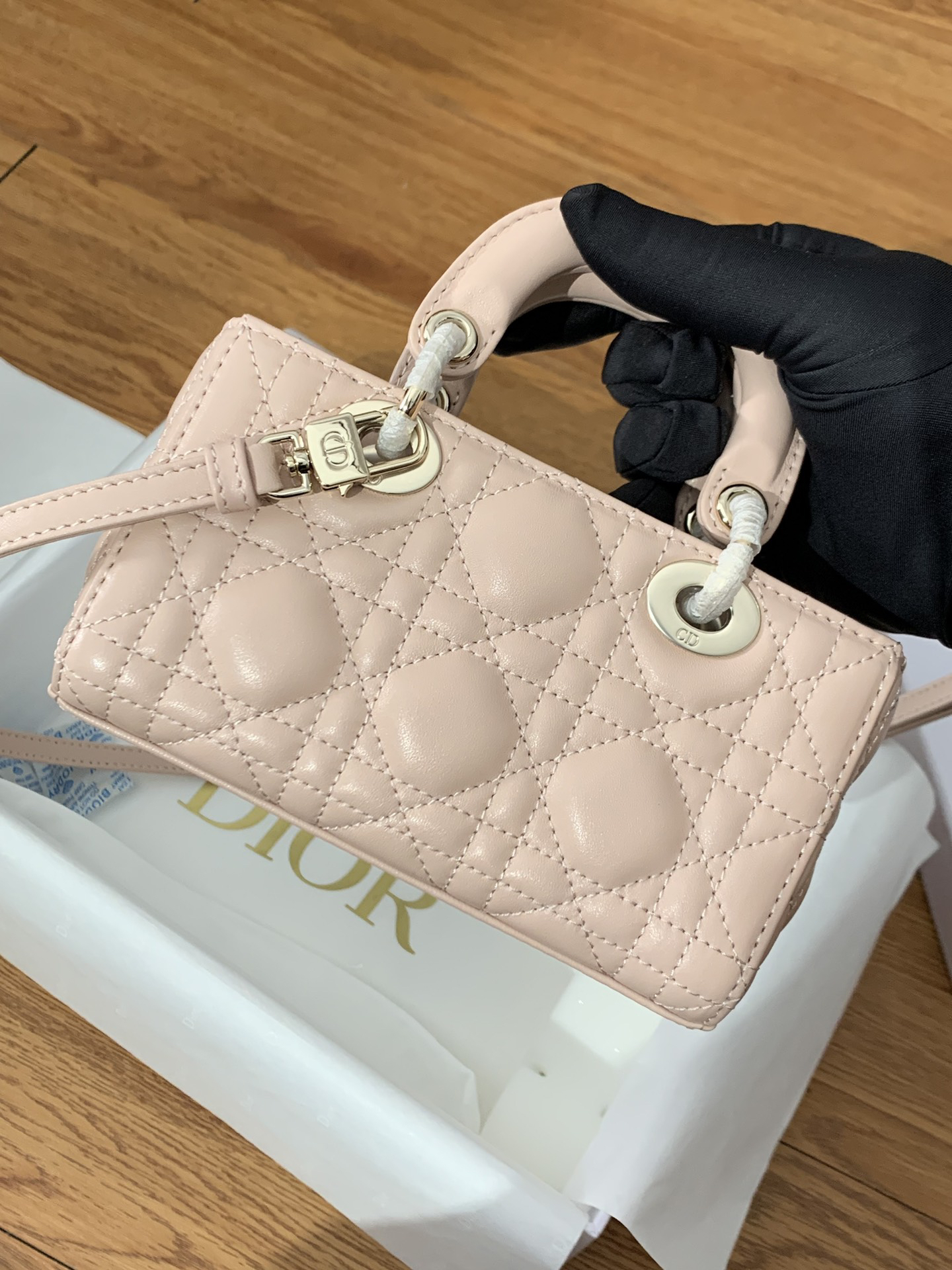 [TOP] Christian Dior Lady D-Joy Bag 16x9x5cm - Pink