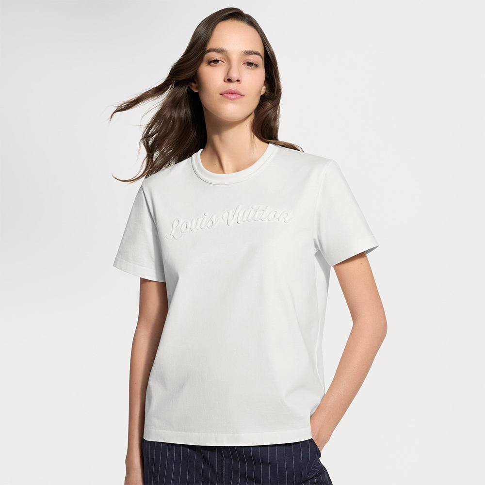 Louis Vuitton Clothing LOUIS VUITTON Signature Embroidery T-Shirt #379363 | Nigo Office