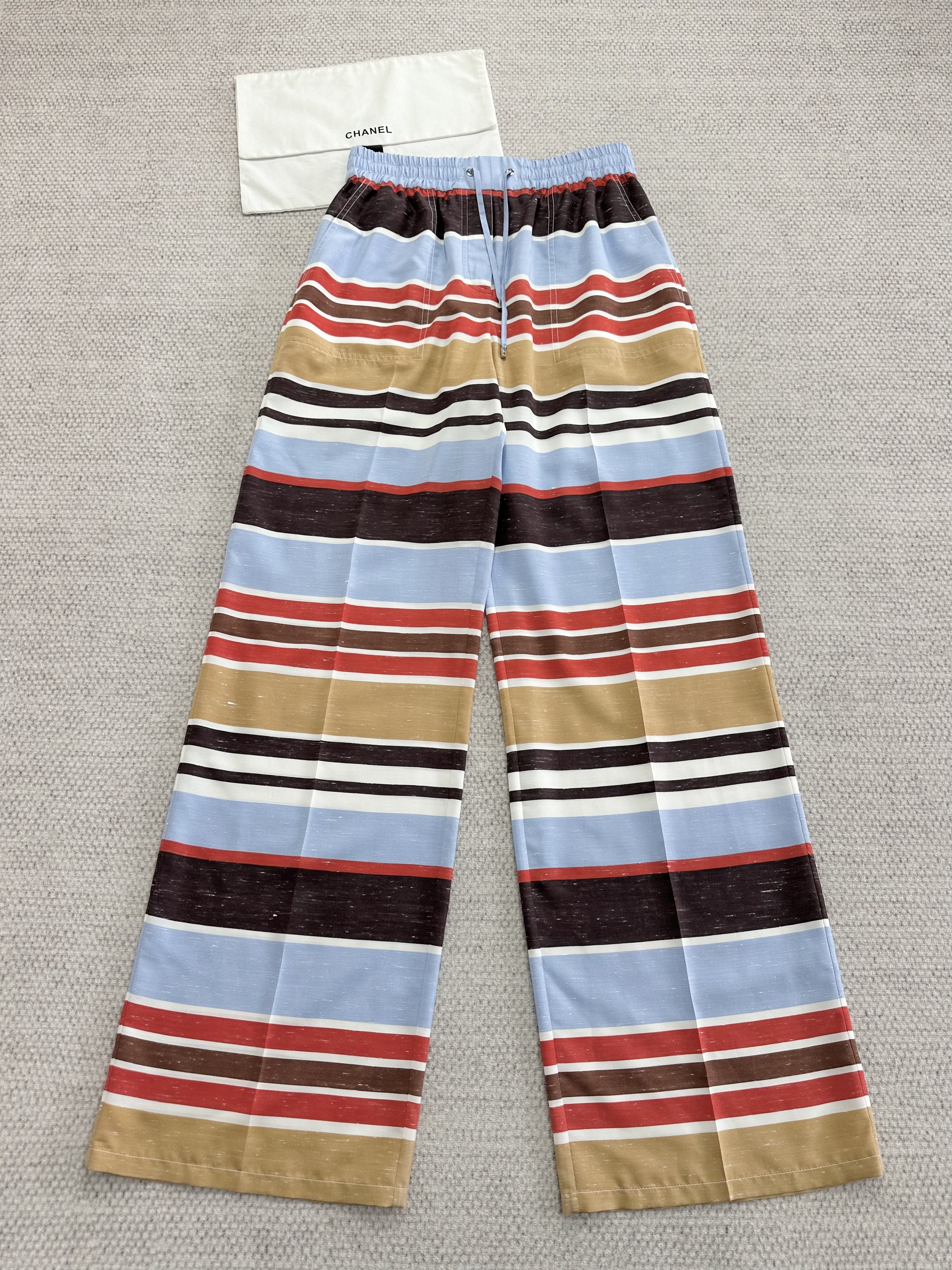 Chanel Top-Quality Version Pants Silk Blue Red Brown Beige White#389439
