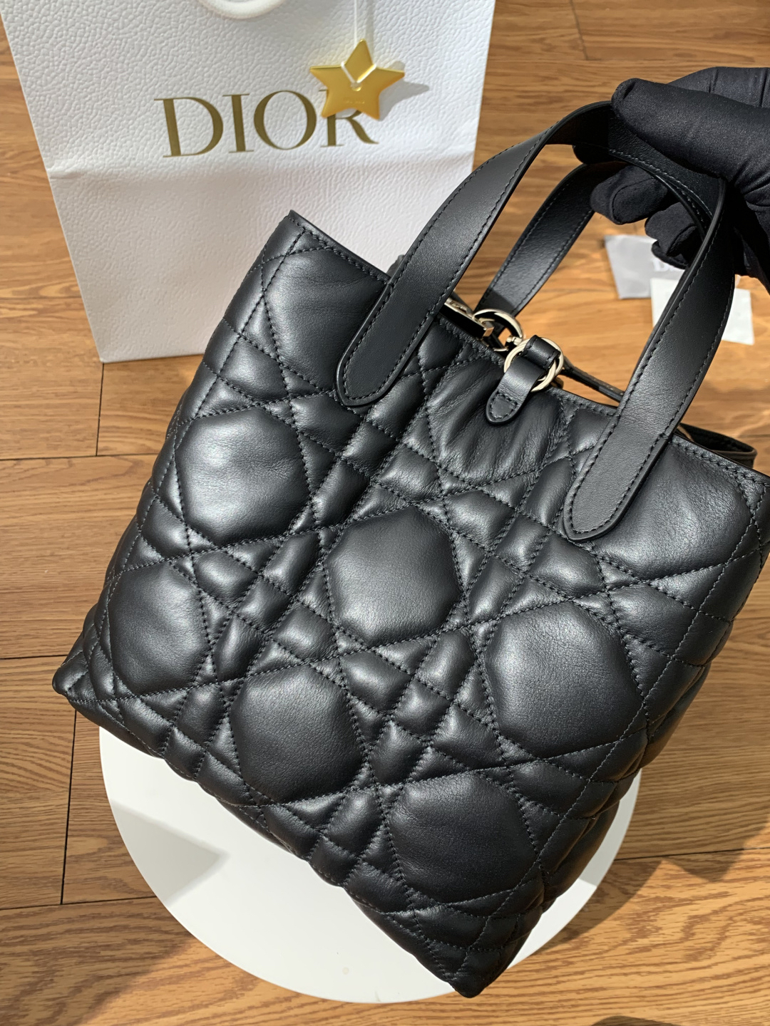 [TOP] Christian Dior Toujours Bag Calfskin 23x24x16cm - Black