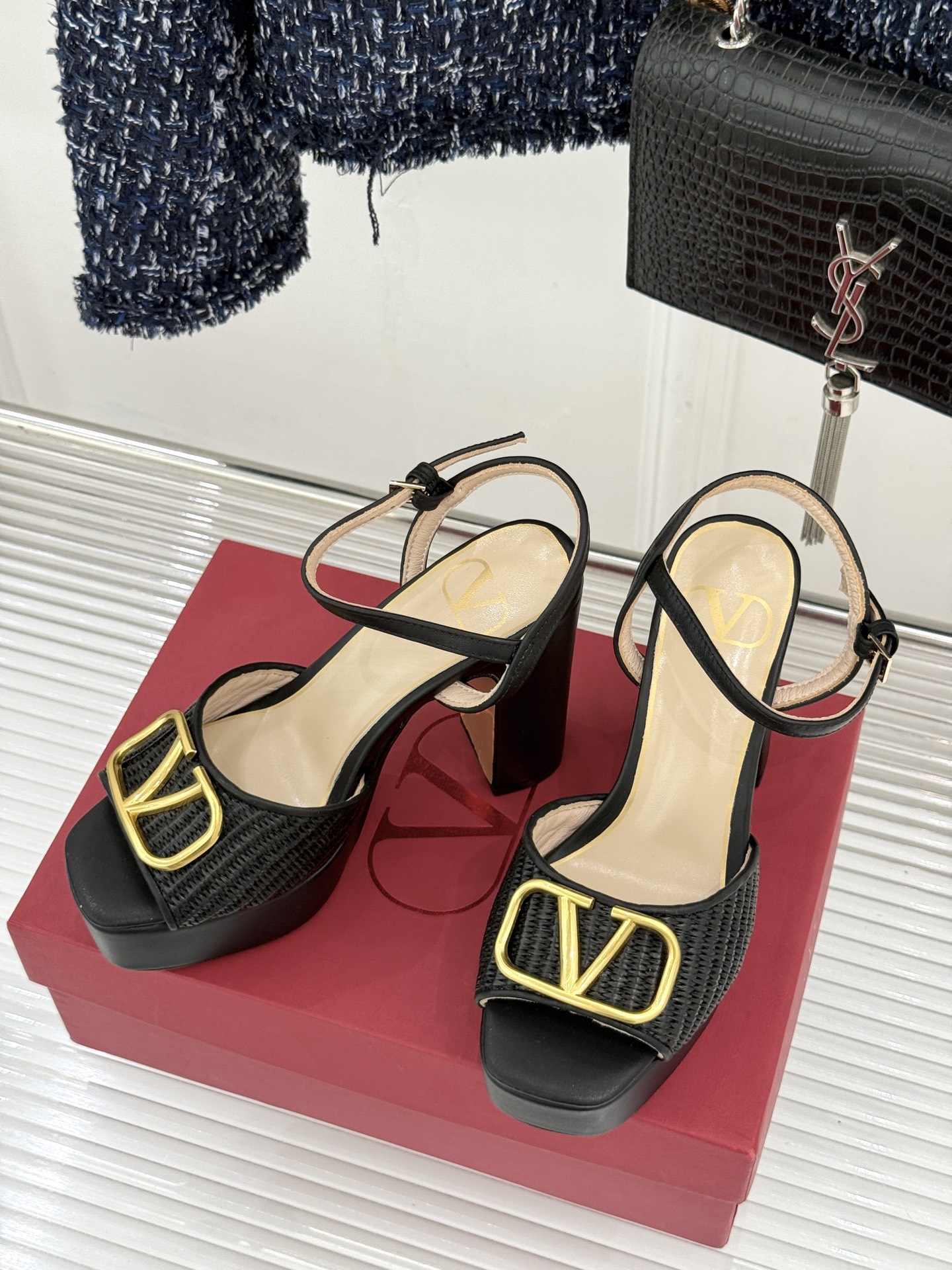 [TOP] VALENTINO High Heel Sandals - Black - 711 Luxury