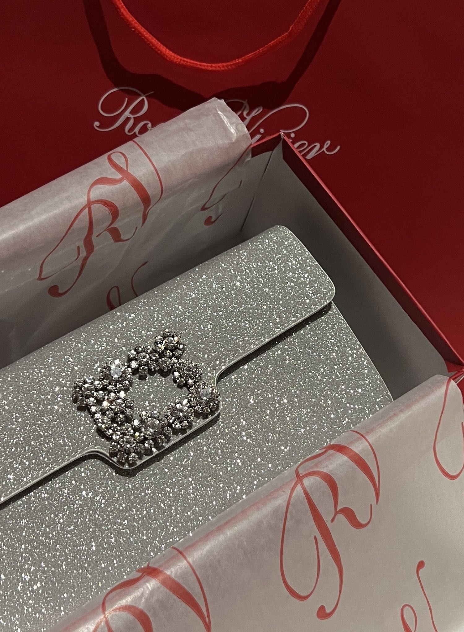 [TOP] ROGER VIVIER Diamond Bag 24-13-3 CM - Sliver - 711 Luxury