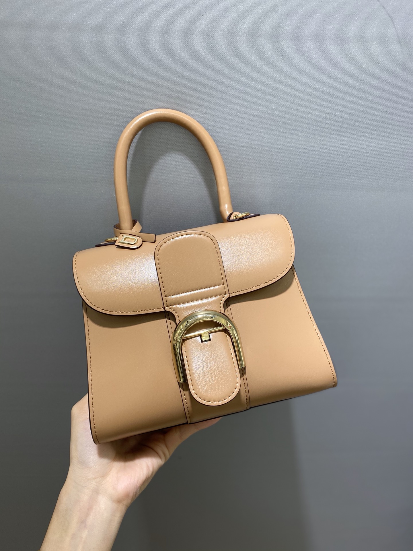 [TOP] Delvaux Brillant Bag Box Leather 20cm - Khaki - 711 Luxury