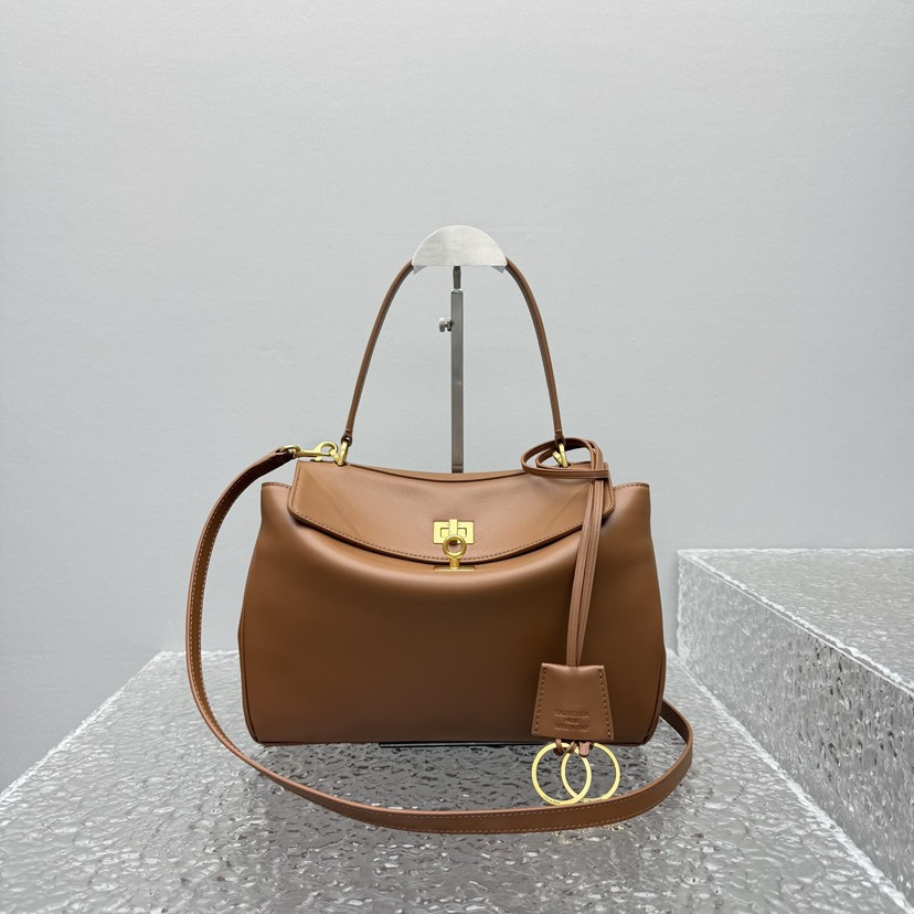 [TOP] BALENCIAGA Rodeo Bag 29x20x10cm - Brown & GHW - 711 Luxury