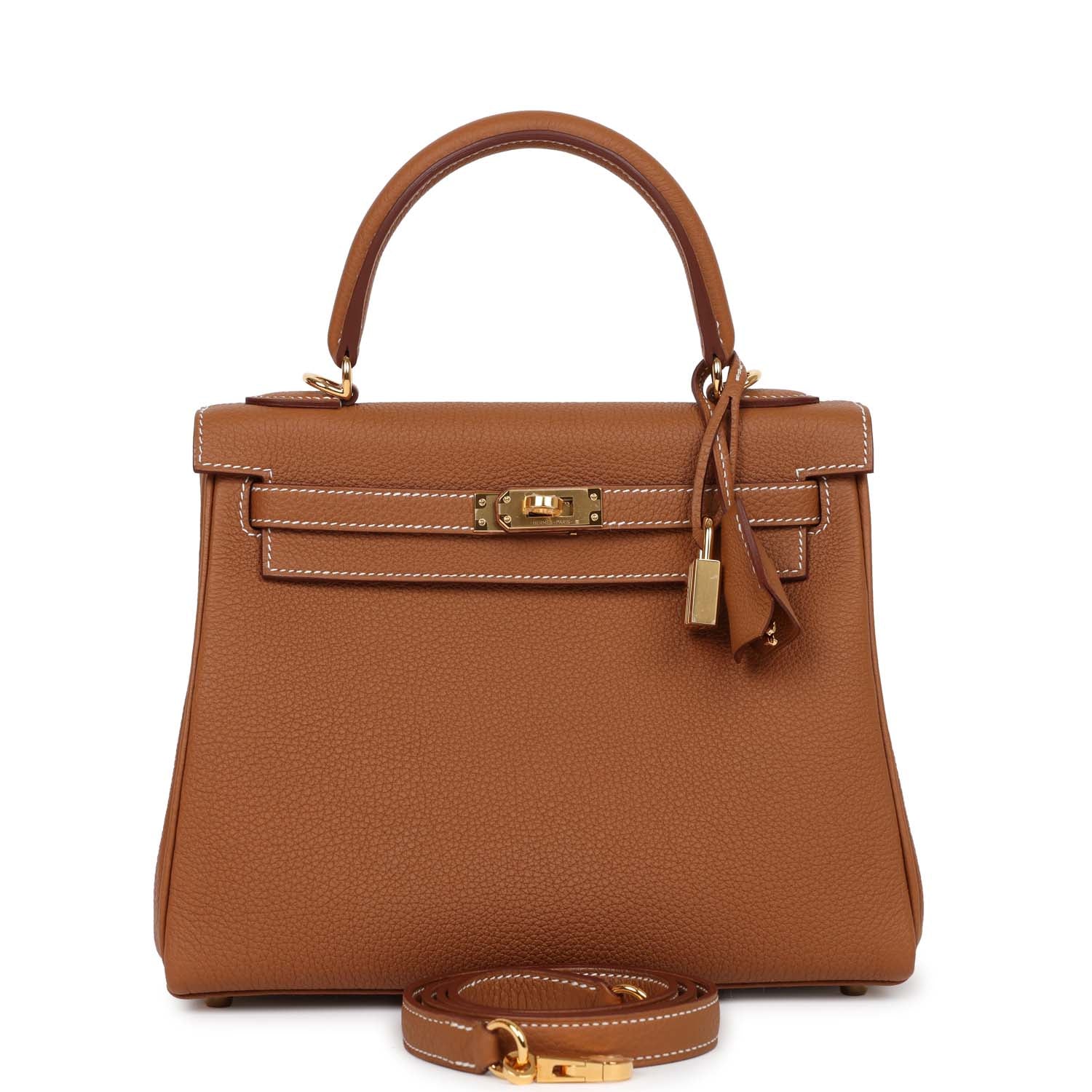 Hermes Kelly Retourne  Gold Togo Gold Hardware