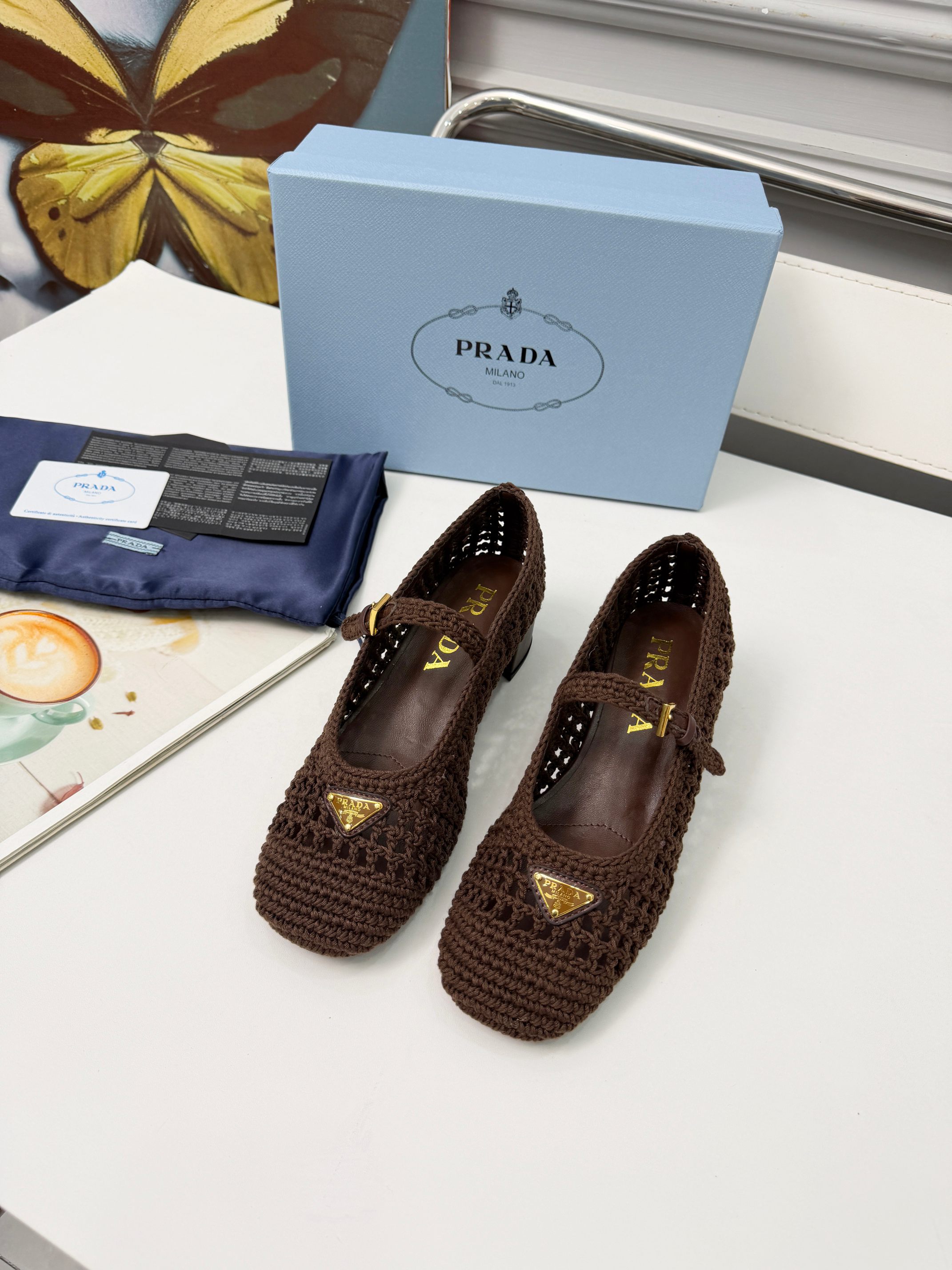 [TOP] PRADA 5cm Mid Heel Pumps - Chocolate - 711 Luxury