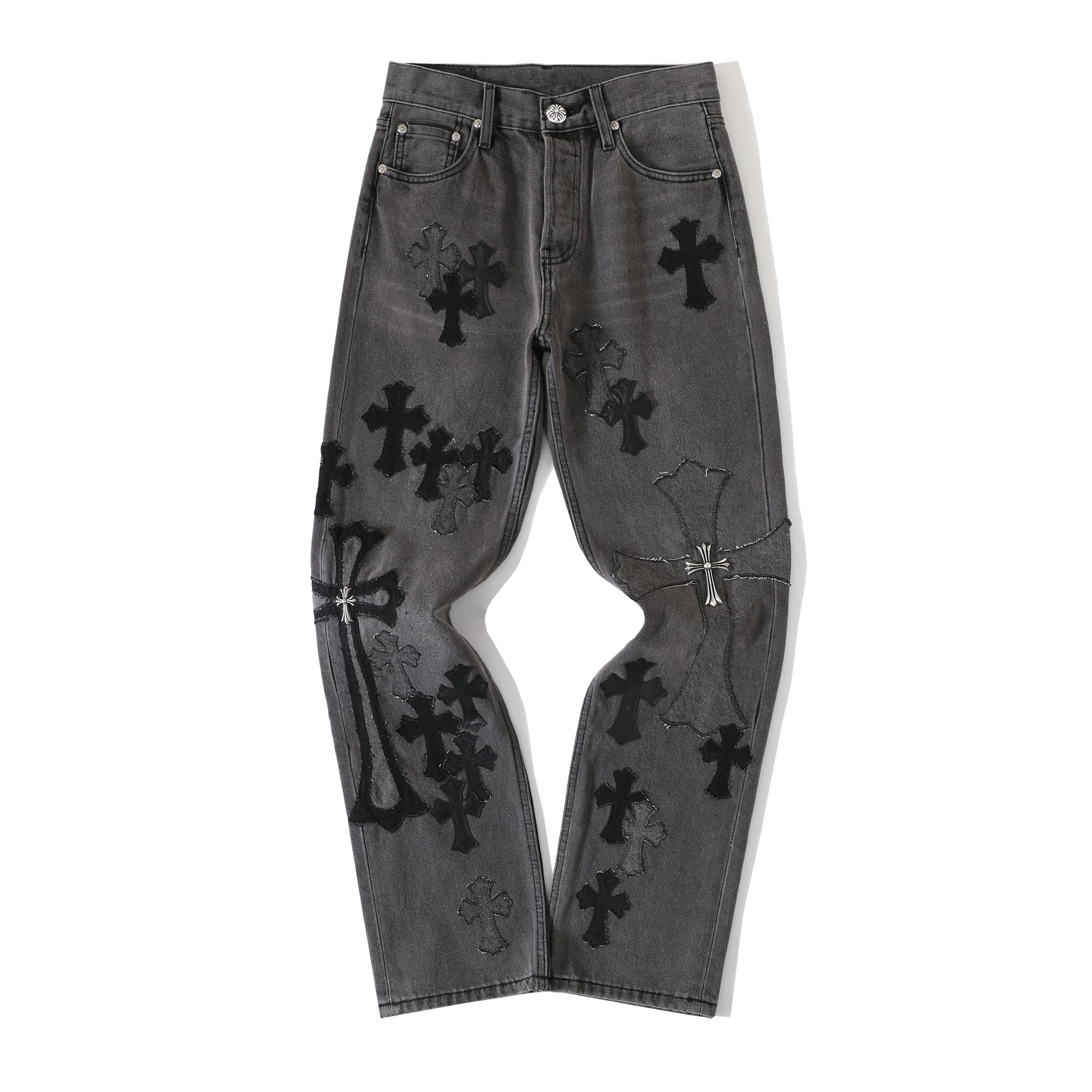 Chrome Hearts Cross Silver Jeans Jeans #376821