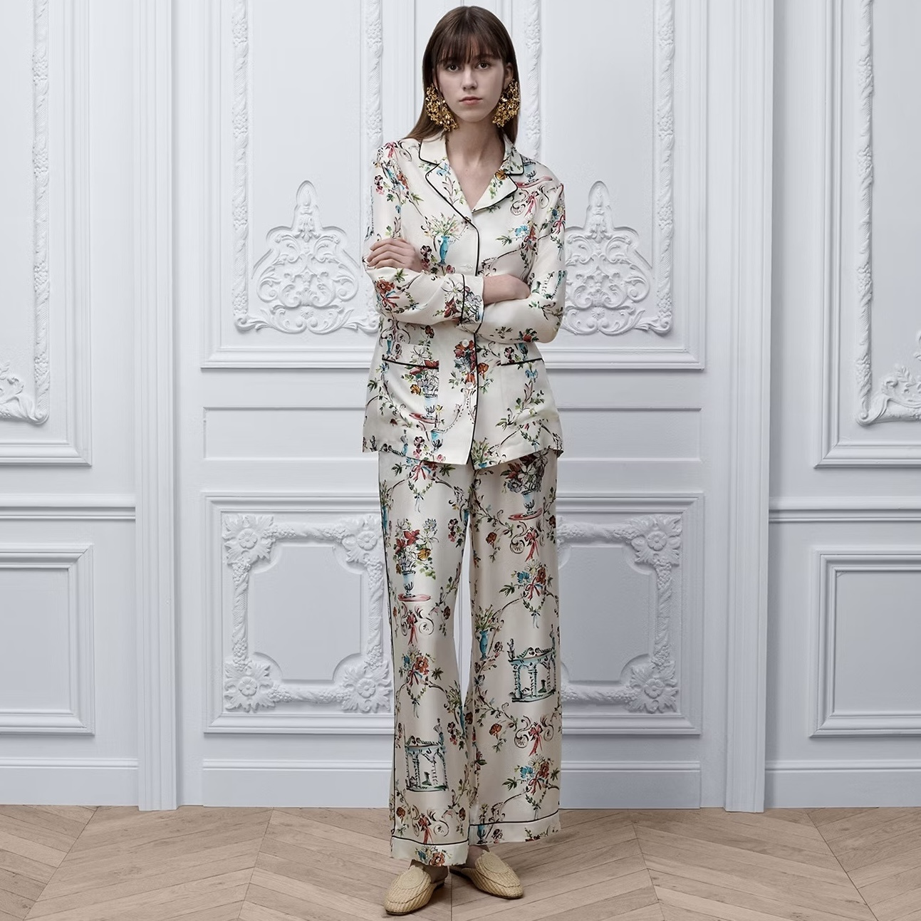 Dior Clothing Dior Silk Printed Pajamas Loungewear Set #386747 View 2 | Nigo Office