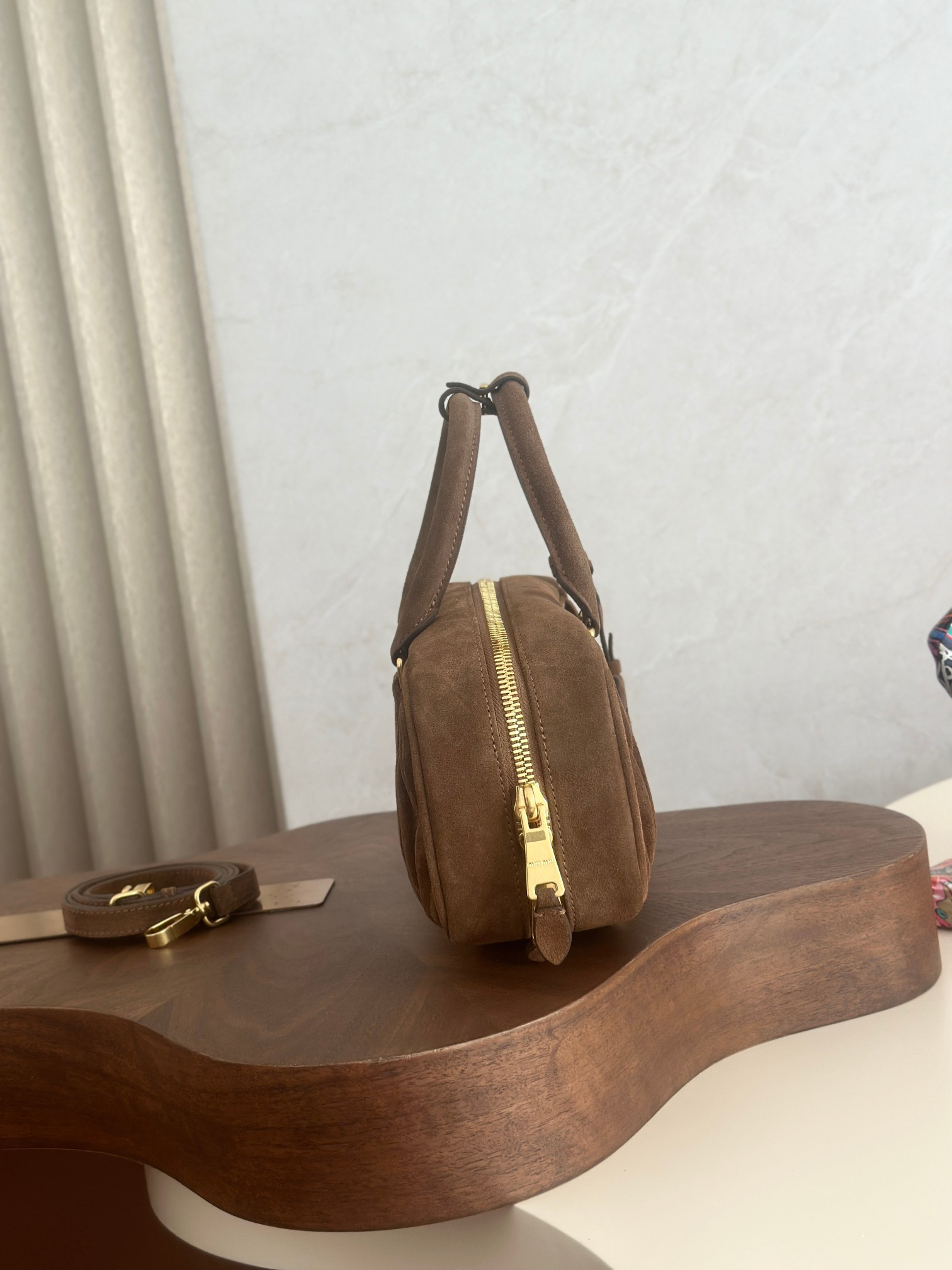 [TOP] Miu Miu Bowling Bag 27x12x9cm - Brown - 711 Luxury