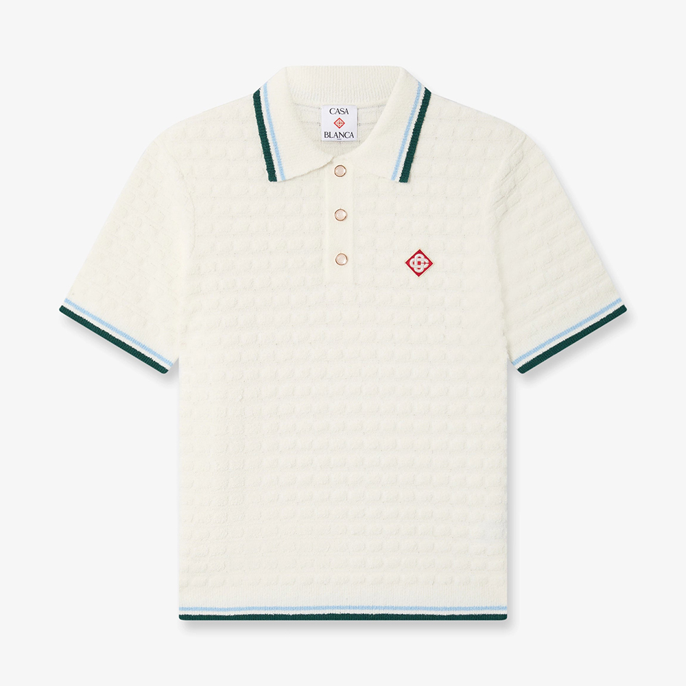Designer white Clothing Casablanca White Boucle Short Sleeve Polo Shirt and Shorts #390411 View 2 | Nigo Office