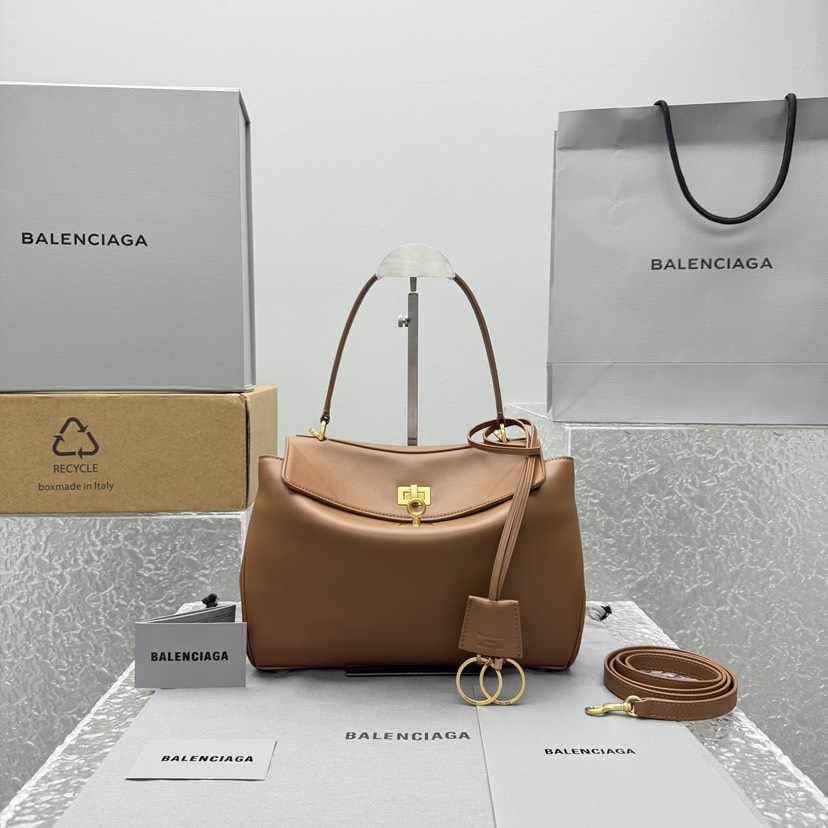 [TOP] BALENCIAGA Rodeo Bag 29x20x10cm - Brown & GHW - 711 Luxury