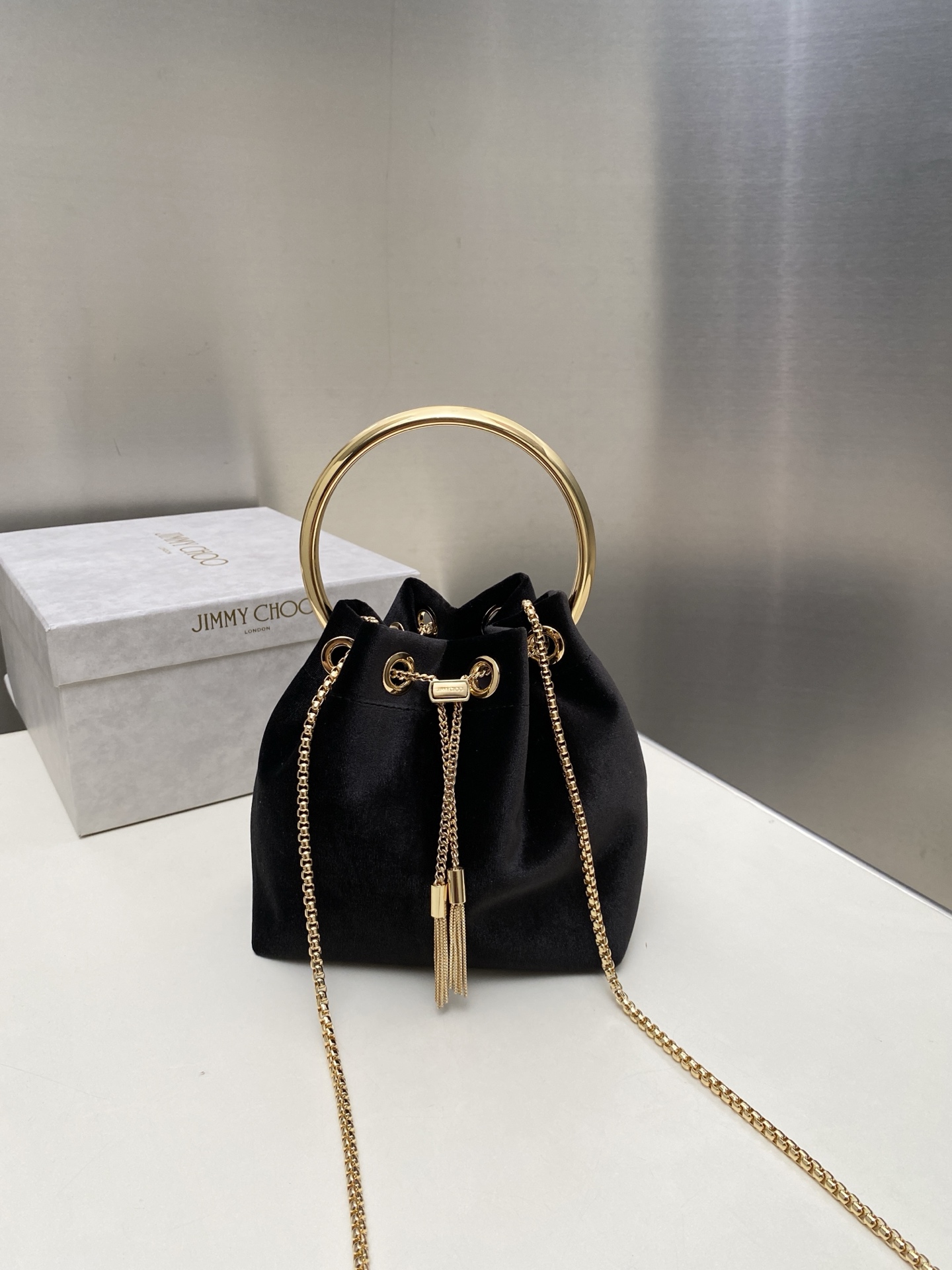 [TOP] JIMMY CHOO Bon Bon Bag 16*15*9.5CM - Black - 711 Luxury