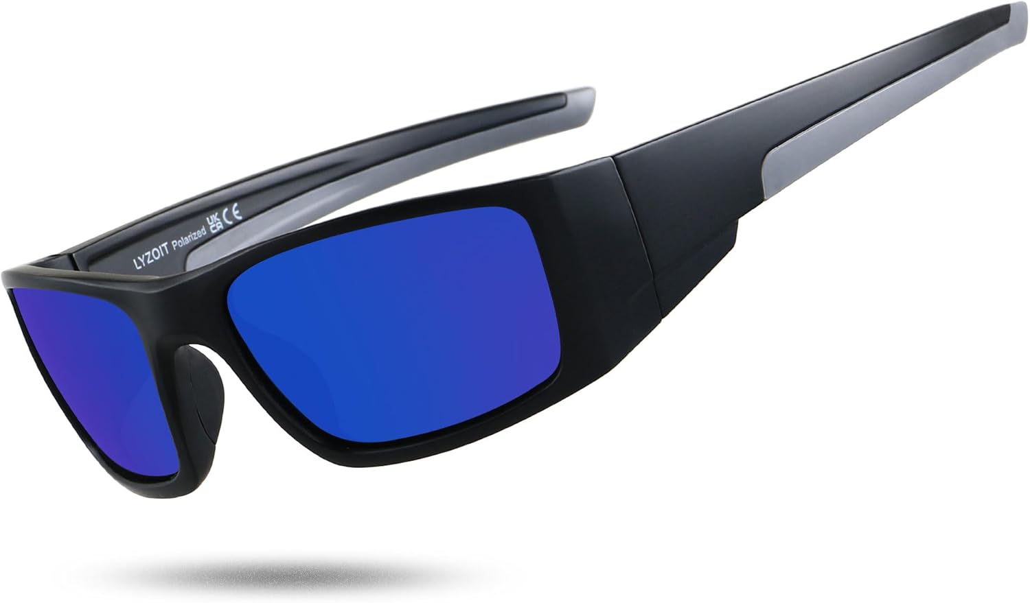 LYZOIT Polarized Sports Sunglasses for Men Women Wrap Around Unbreakable Frame Driving Fishing Cycling Running