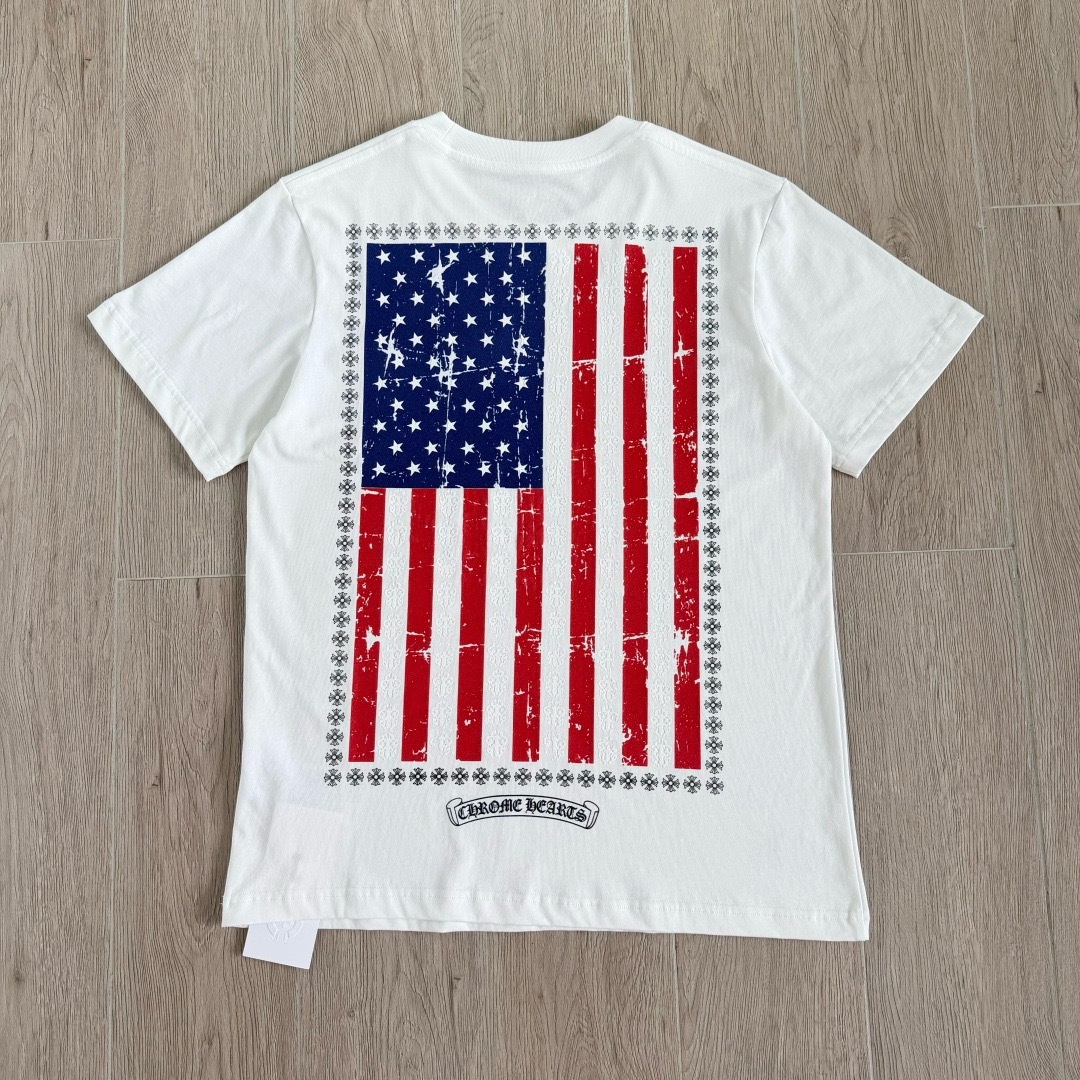 Chrome Hearts American Flag Distressed T-shirt #383399