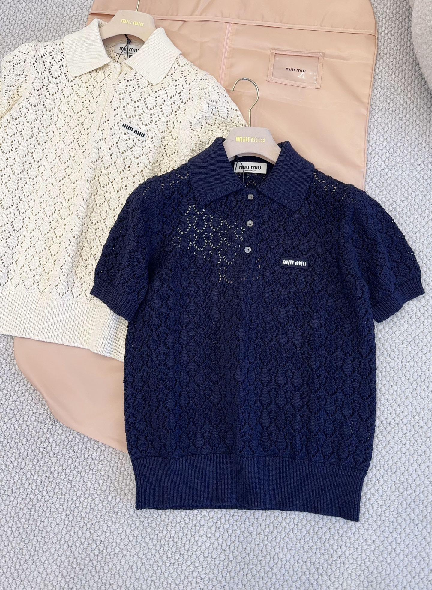 Miumiu Rhombus Hollow Knitted Polo #380495