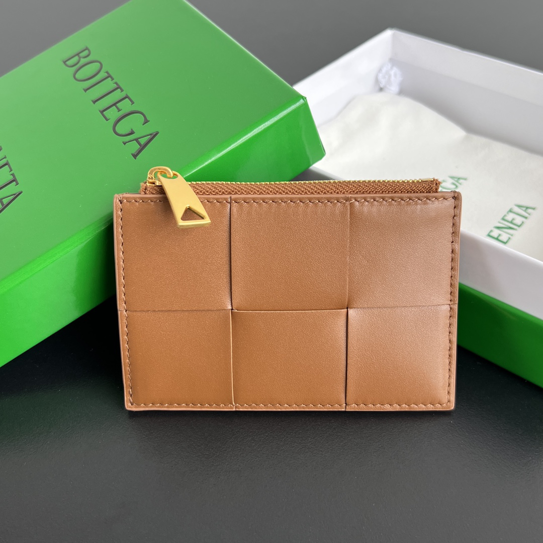 [TOP] Bottega Veneta BV  Card Holder 12x8x0.5 cm  -  Caramel - 711 Luxury