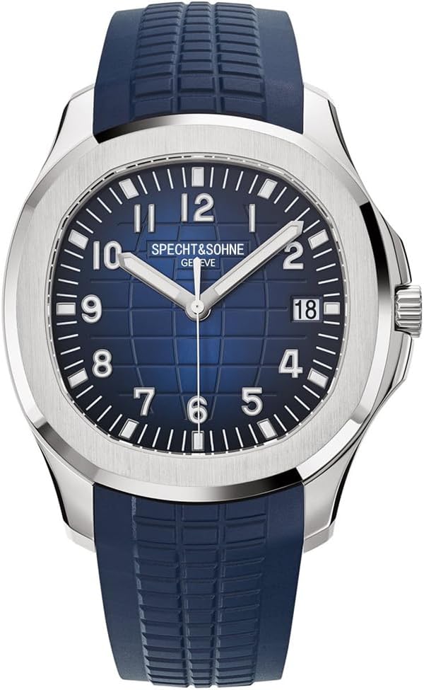 Specht & Söhne Watches for Men Japan Miyota 8215 Movement Watch Sport Movt Classic Automatic Mechanical Mens Wristwatch Rubber Strap Waterproof 40MM
