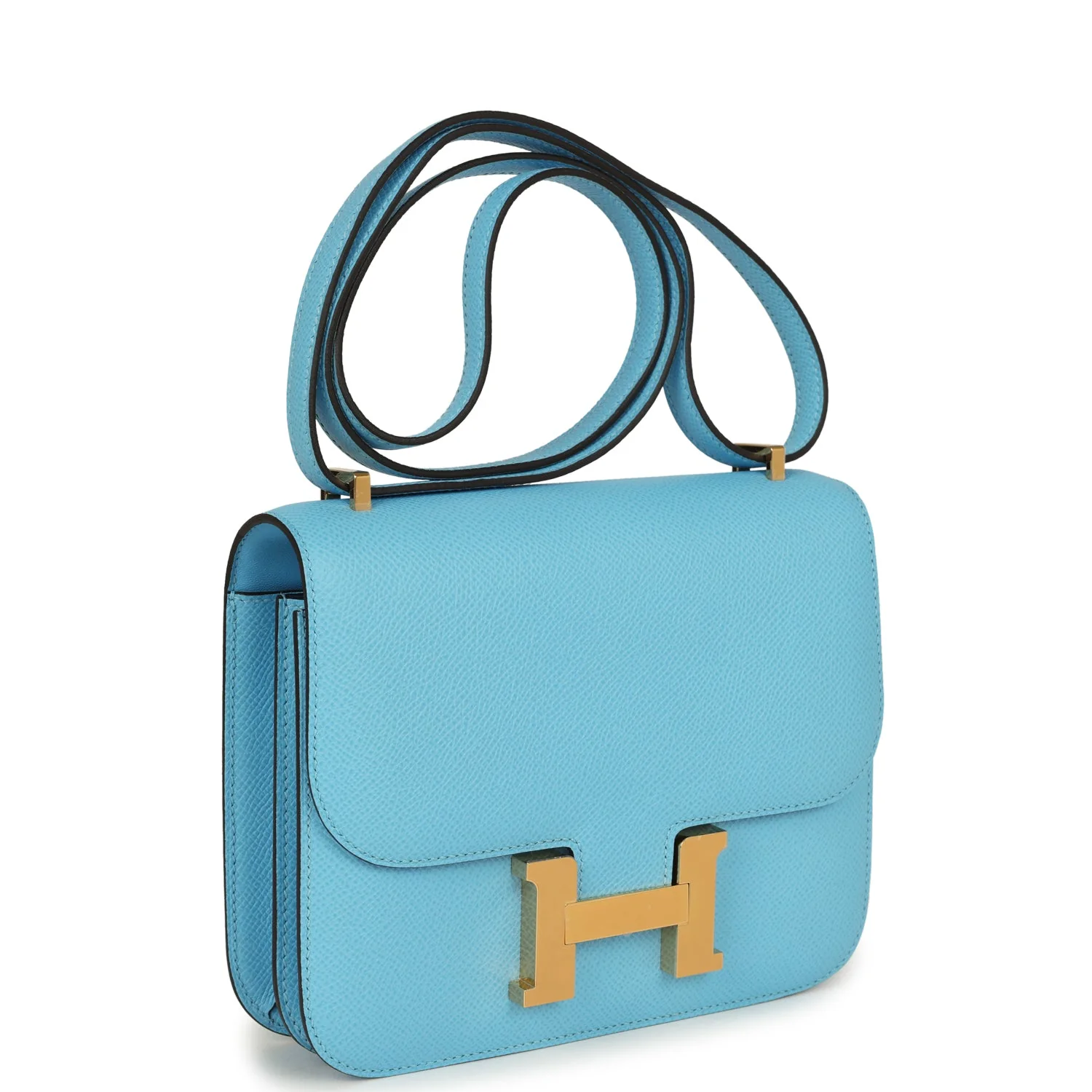 Hermes Constance  Celeste Epsom Gold Hardware