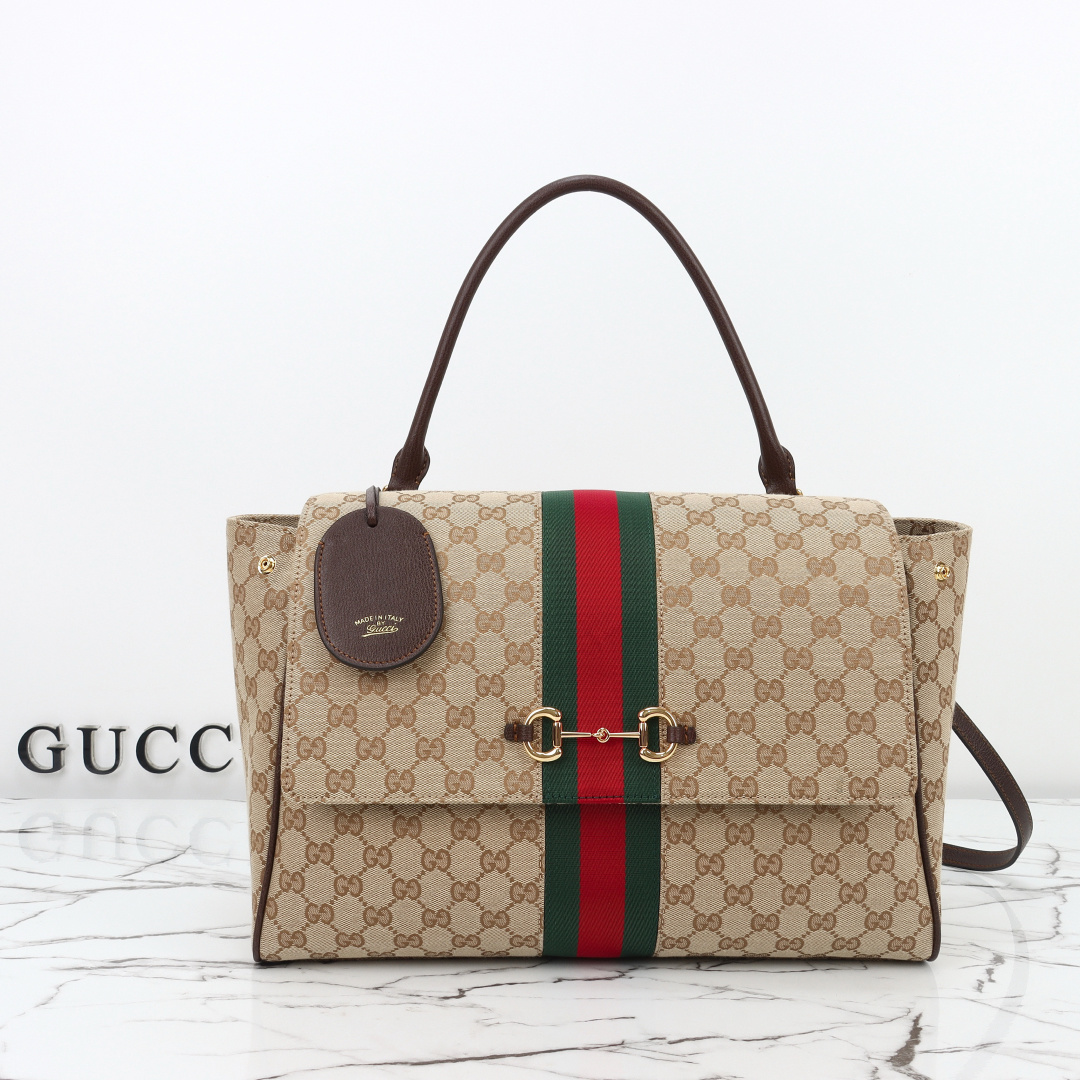 [TOP] GUCCI Top Handle Bag 37x29x13cm - Brown - 711 Luxury