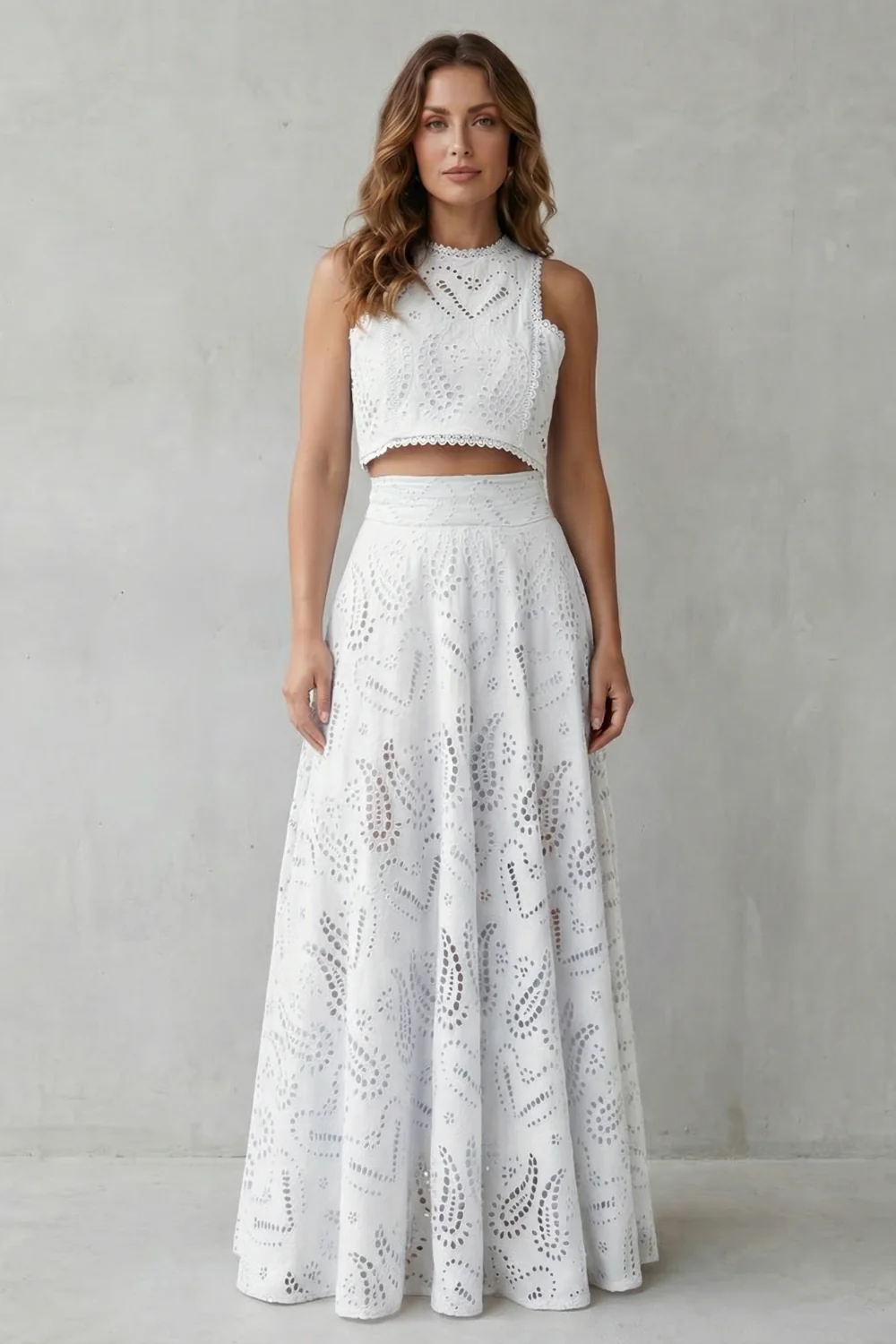 Parivelle – Embroidered lace elegance – Skirt set