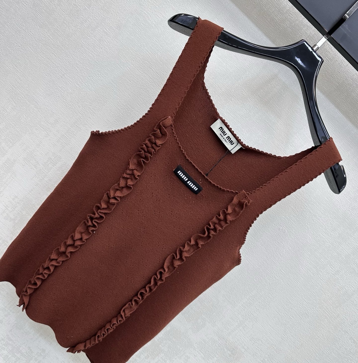 [TOP] Miu Miu Knit Vest - Brown - 711 Luxury