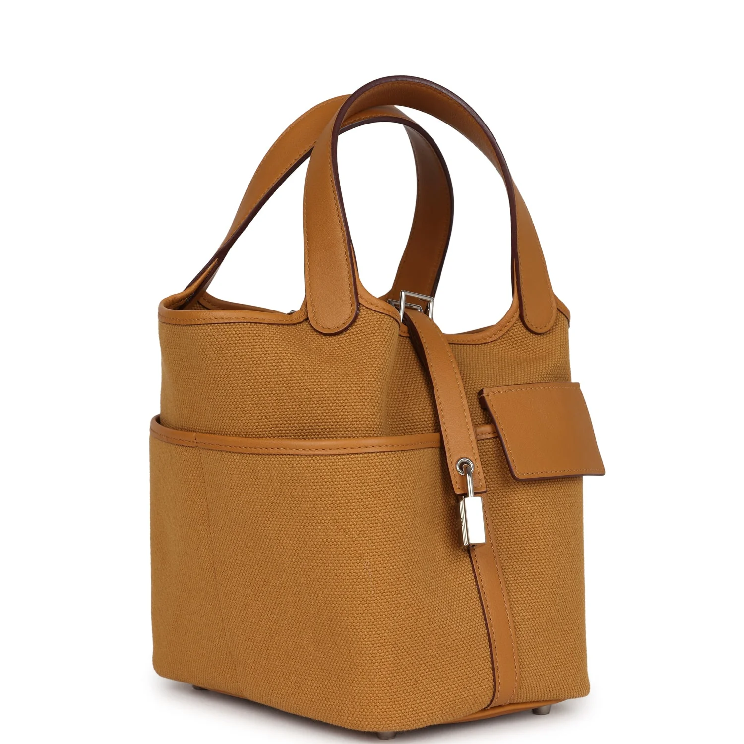 Hermes Picotin Cargo  Sesame Swift and Toile Canvas Palladium Hardware