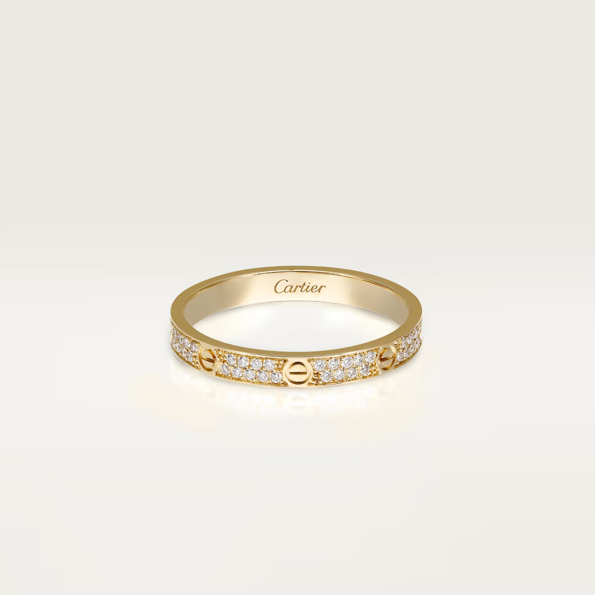 Carty Love Stardust Ring ,Yellow Gold ,Full Pave Moissanite,Small Model