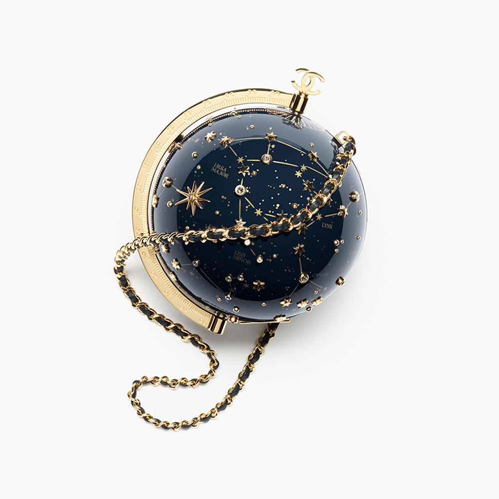 Chanel blue Bag Chanel Evening Bag Resin Rhinestones and Gold Metal Dark Blue and Gold | Nigo Office