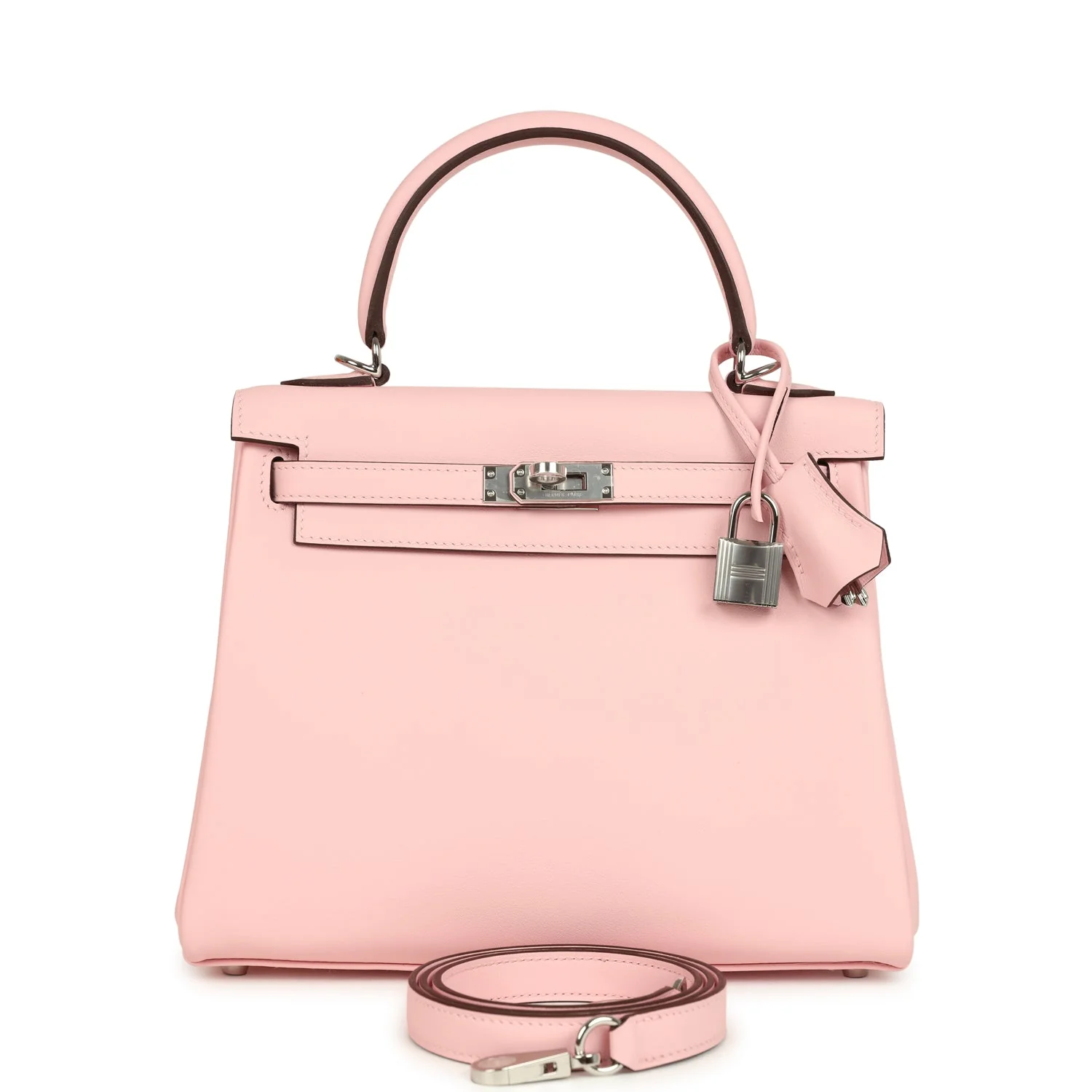 Hermes Kelly Retourne  Rose Sakura Swift Palladium Hardware