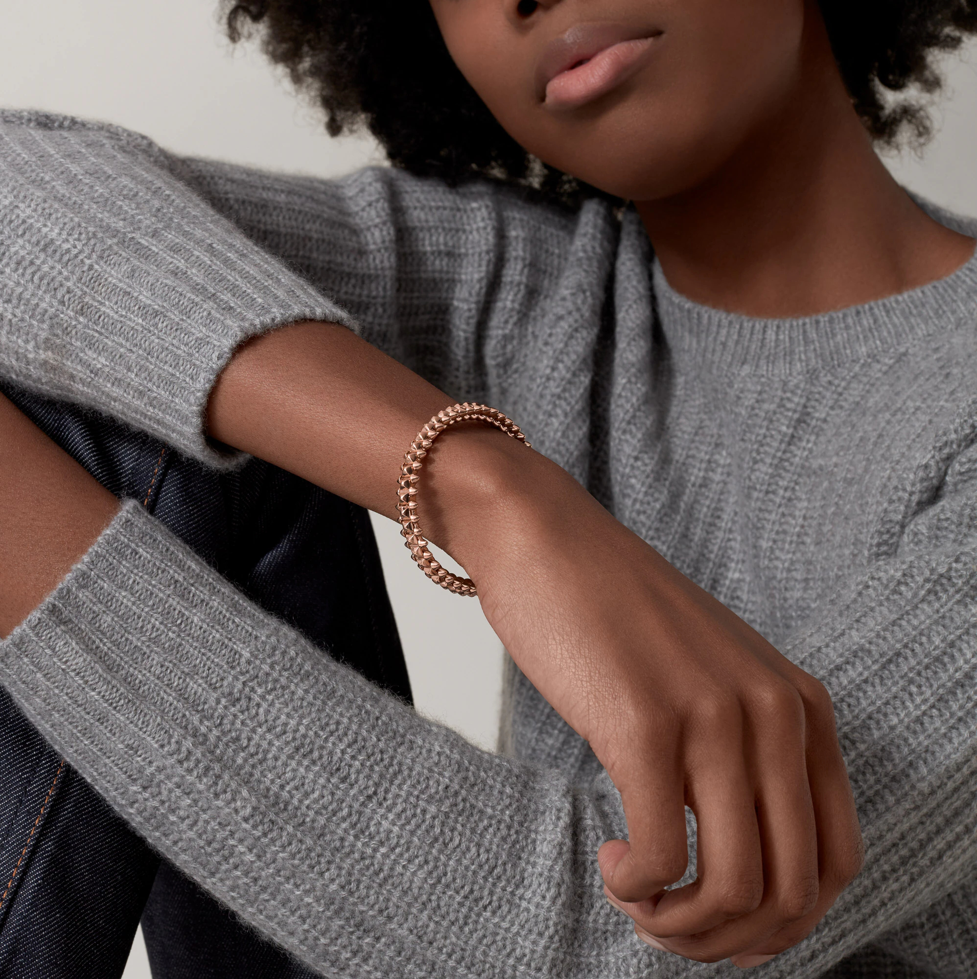 Carty Bullet Bracelet, Rose Gold, Medium Model