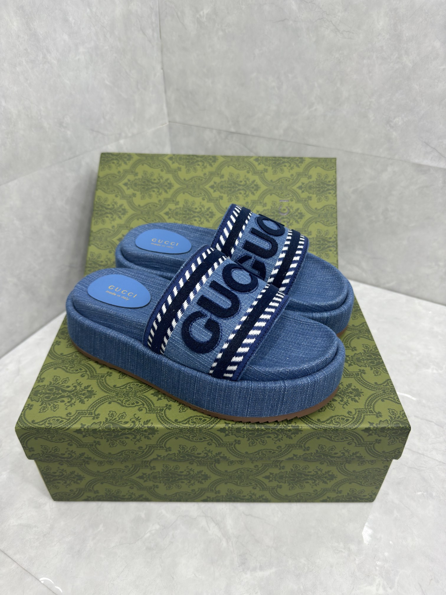 [TOP] GUCCI Platform Sandals  - Blue - 711 Luxury