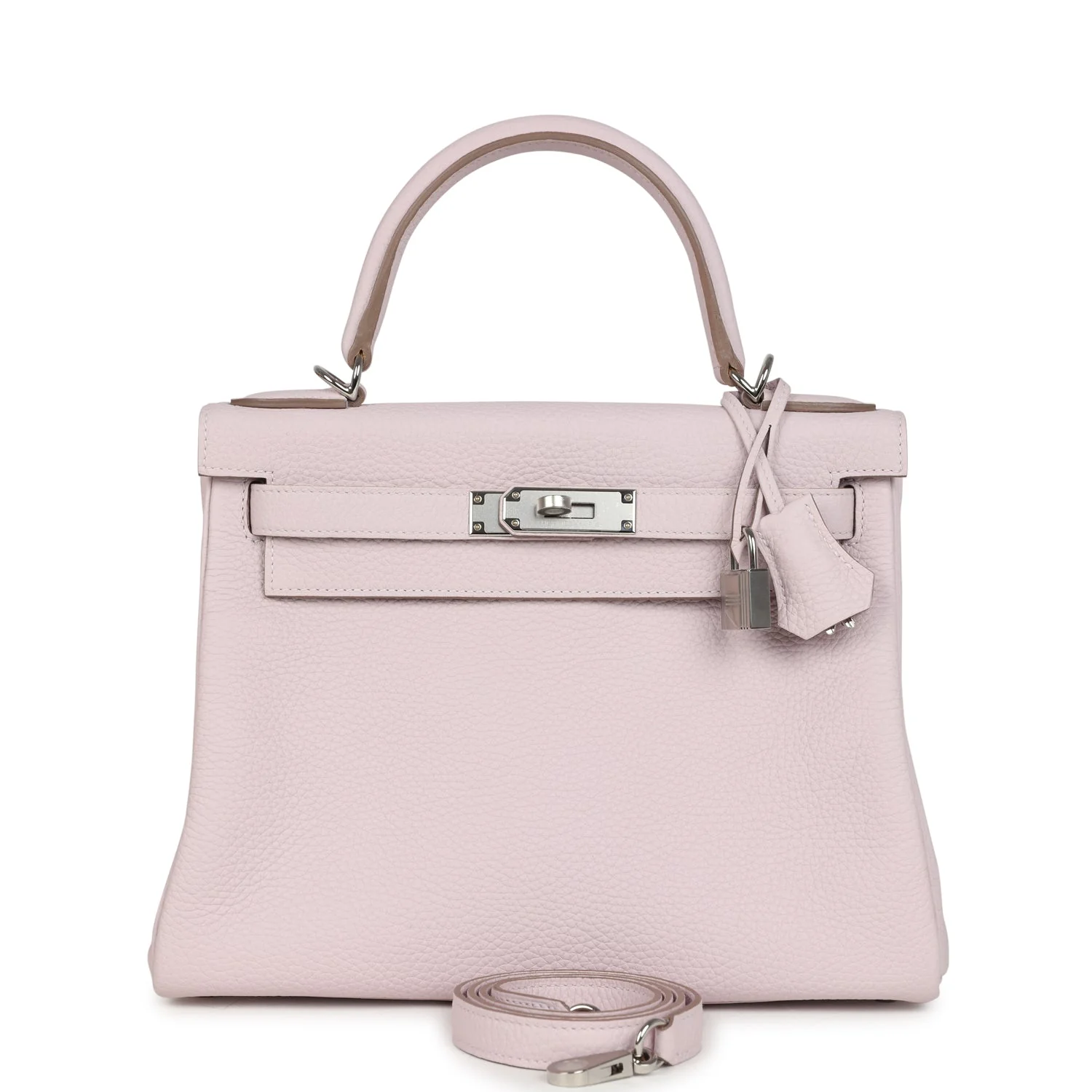 Hermes Kelly Retourne  Mauve Pale Clemence Palladium Hardware