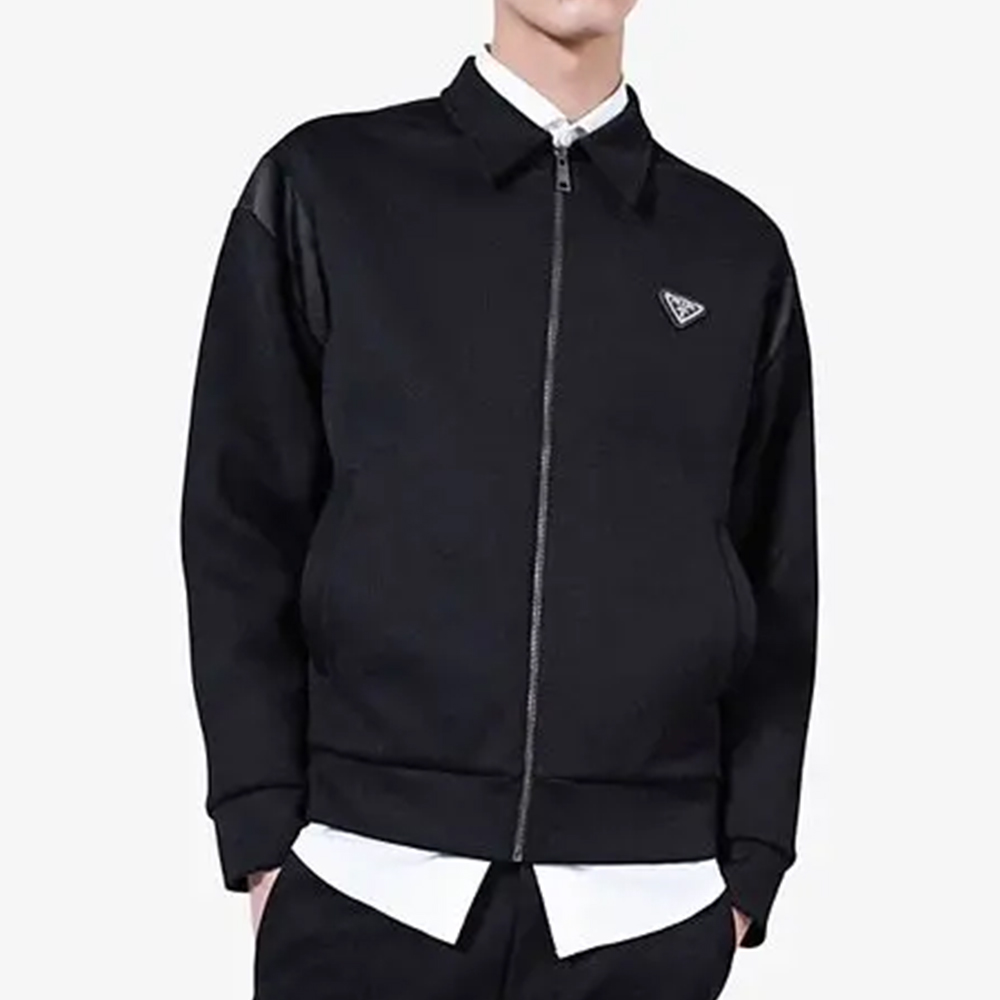 Prada Clothing Prada Technical Duchesse-Detail Cotton Cardigan #389922 View 2 | Nigo Office
