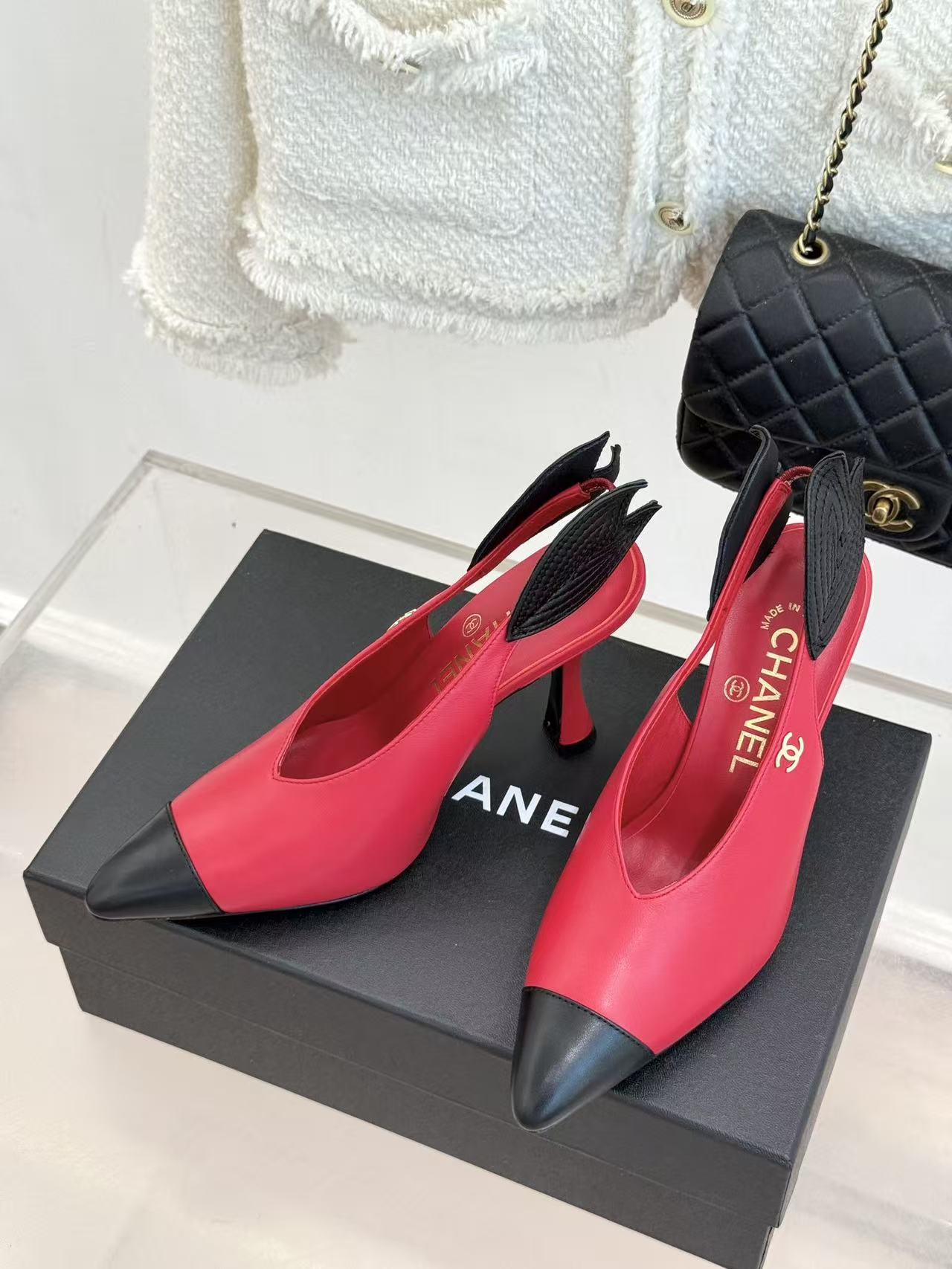 [TOP] CHANEL Height Heel Pumps - Red - 711 Luxury