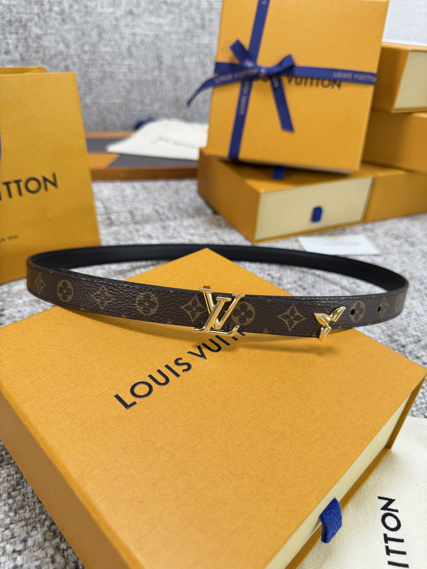 [TOP] Louis Vuitton LV Belt 2 cm - Brown - 711 Luxury