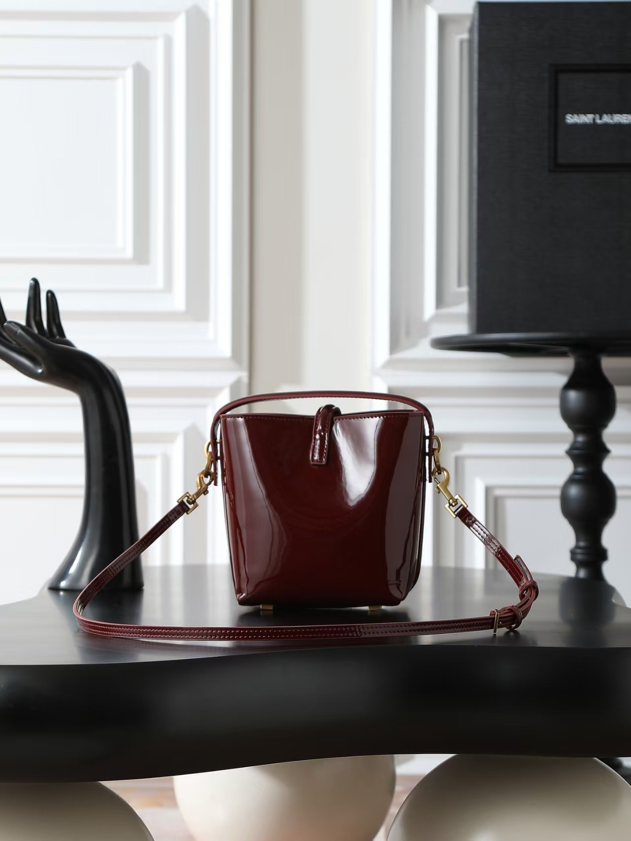 [TOP] Yves Saint Laurent YSL LE 37 Bag Mini 15x13x6cm - Claret - 711 Luxury