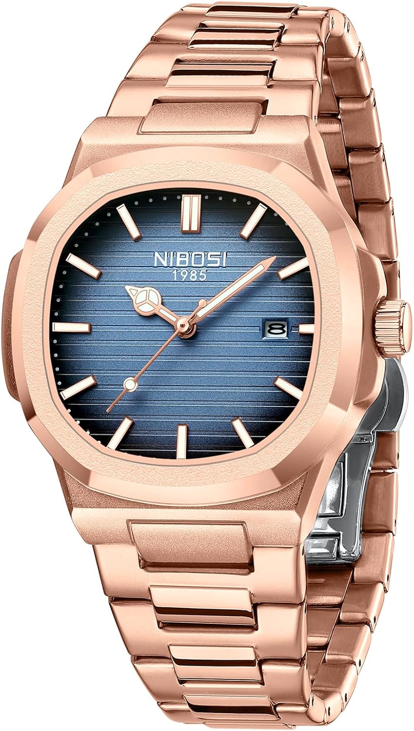NIBOSI Men Watches Analog Quartz Stainless Steel Military Watches for Men Waterproof Business Classic Wrist Watch with Date